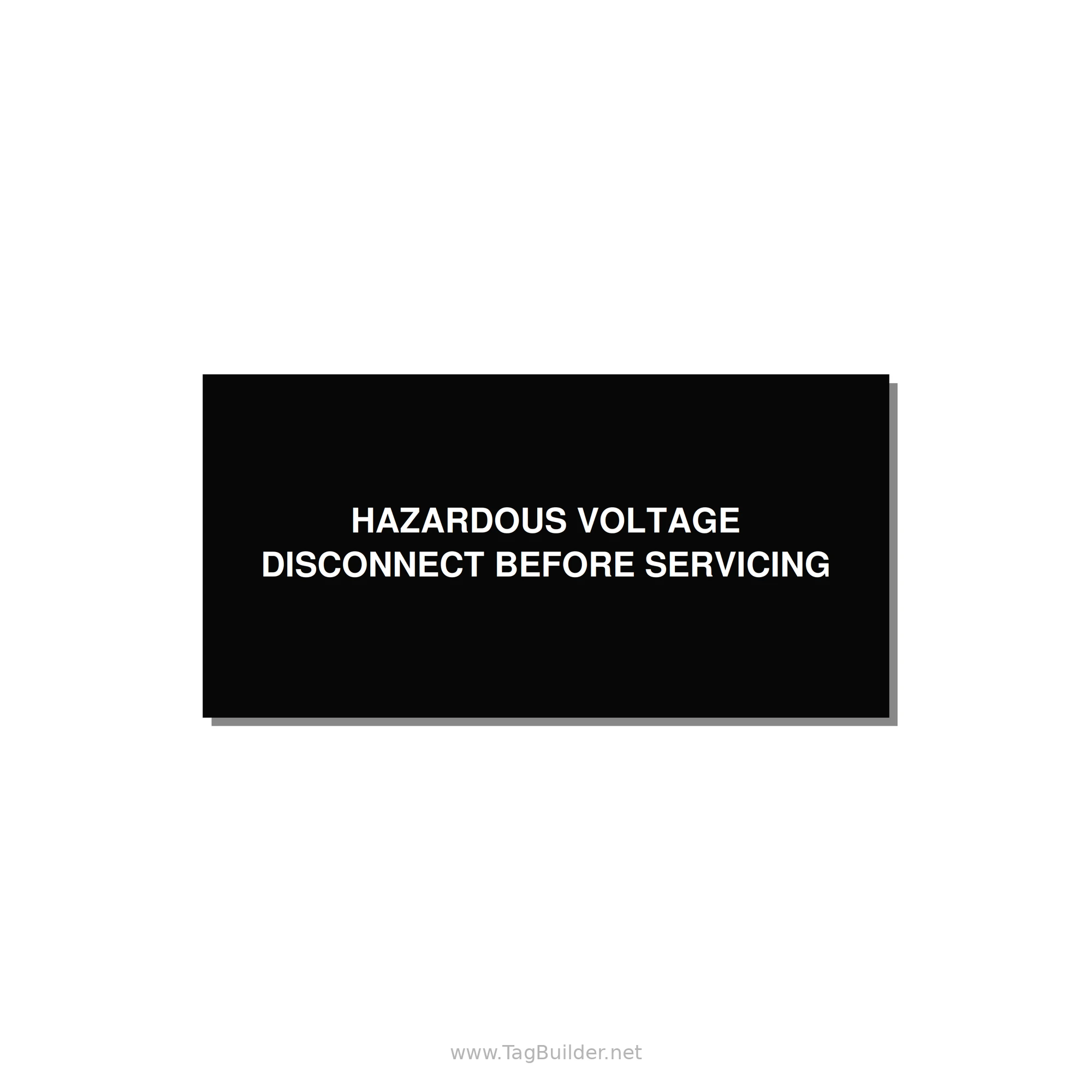 6.0x3.0" Disconnect Switch Label - HAZARDOUS VOLTAGE DISCONN — 6x3" White on Black, Adhesive