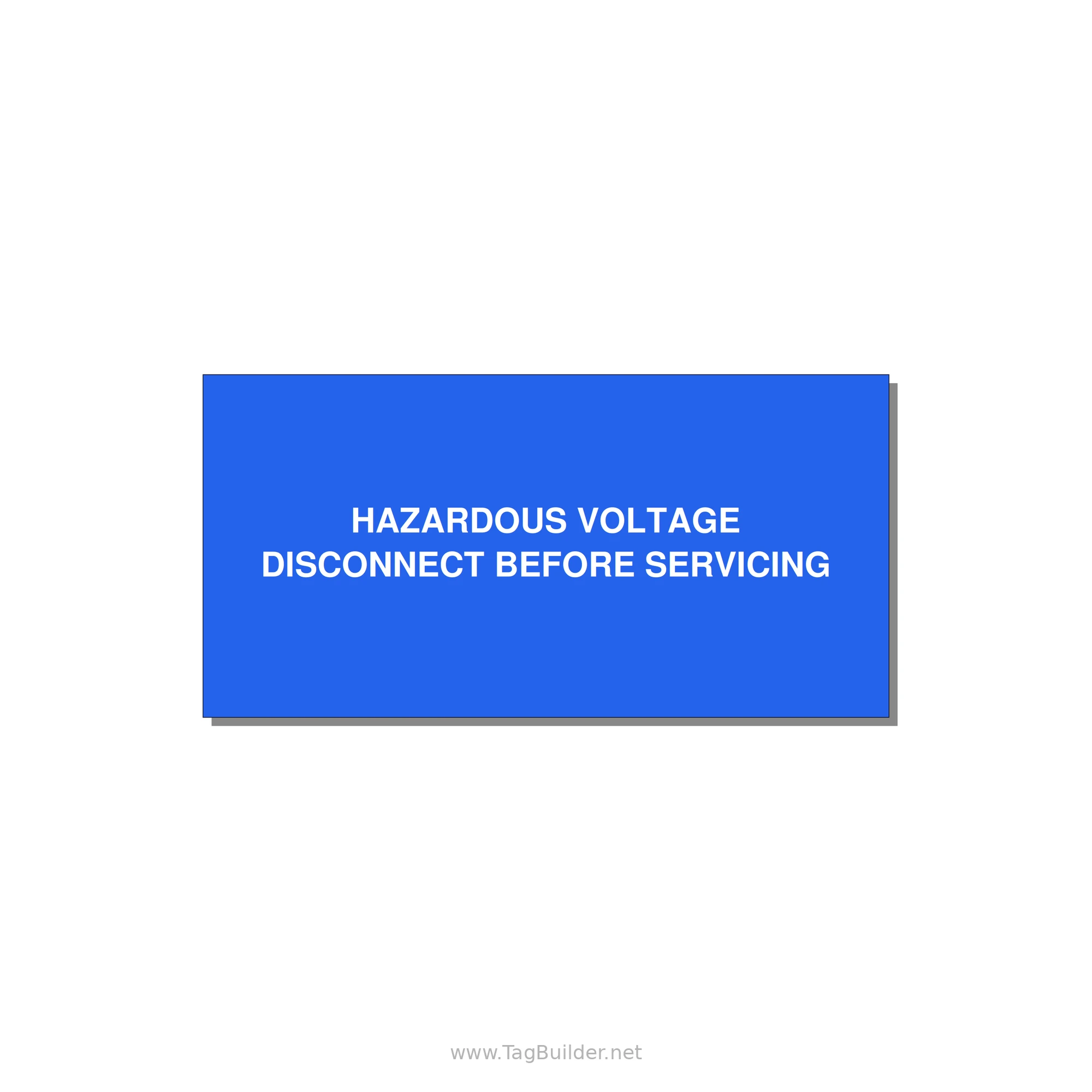 6.0x3.0" Disconnect Switch Label - HAZARDOUS VOLTAGE DISCONN — 6x3" White on Blue, Adhesive