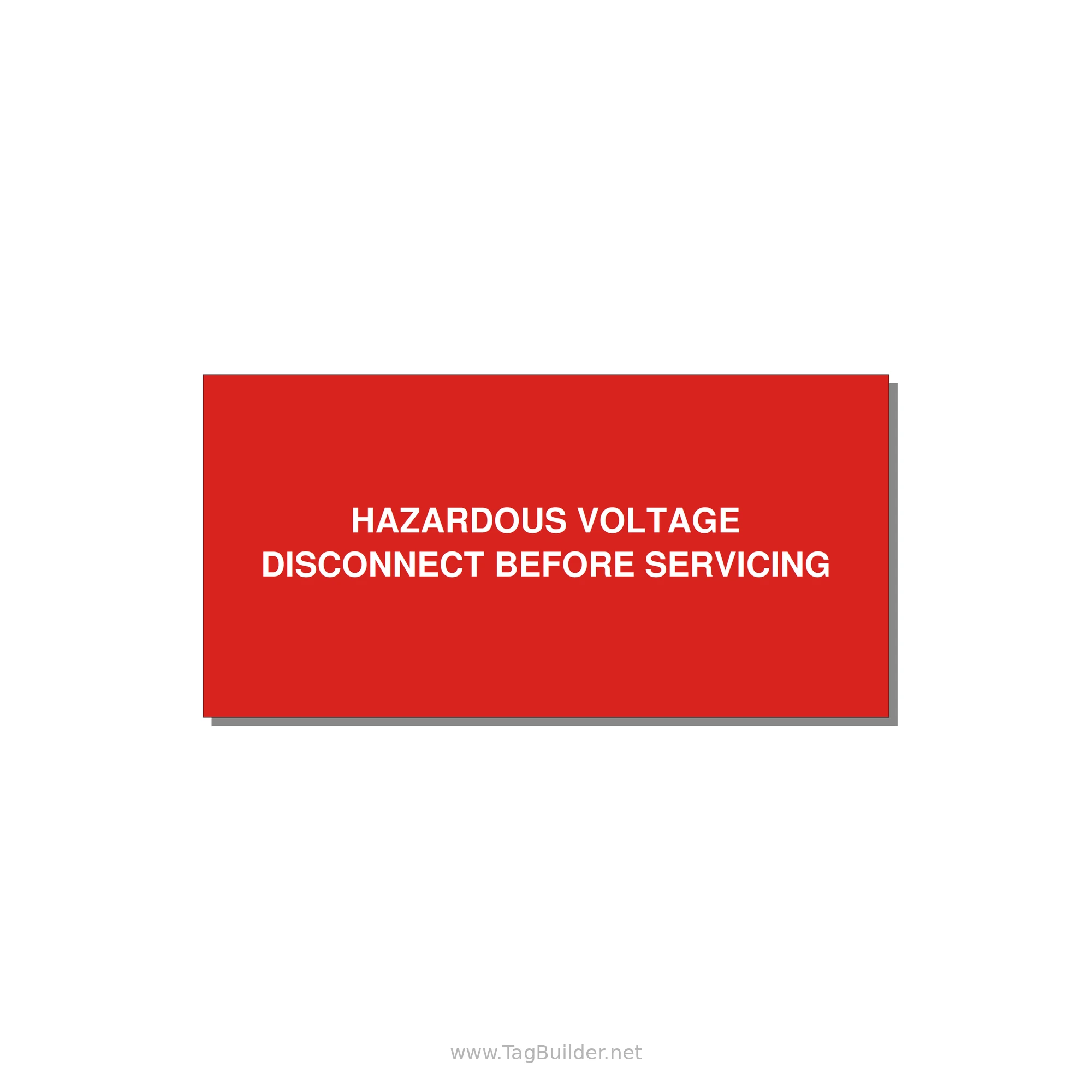 6.0x3.0" Disconnect Switch Label - HAZARDOUS VOLTAGE DISCONN — 6x3" White on Red, Adhesive
