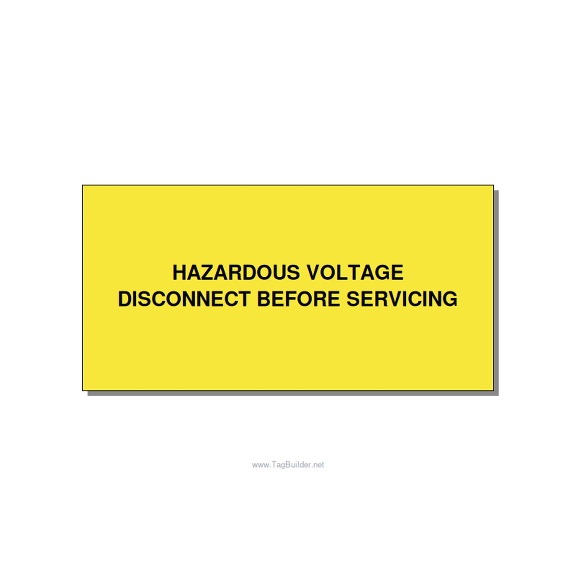 6.0x3.0" Disconnect Switch Label - HAZARDOUS VOLTAGE DISCONN, Black/Yellow, Adhe