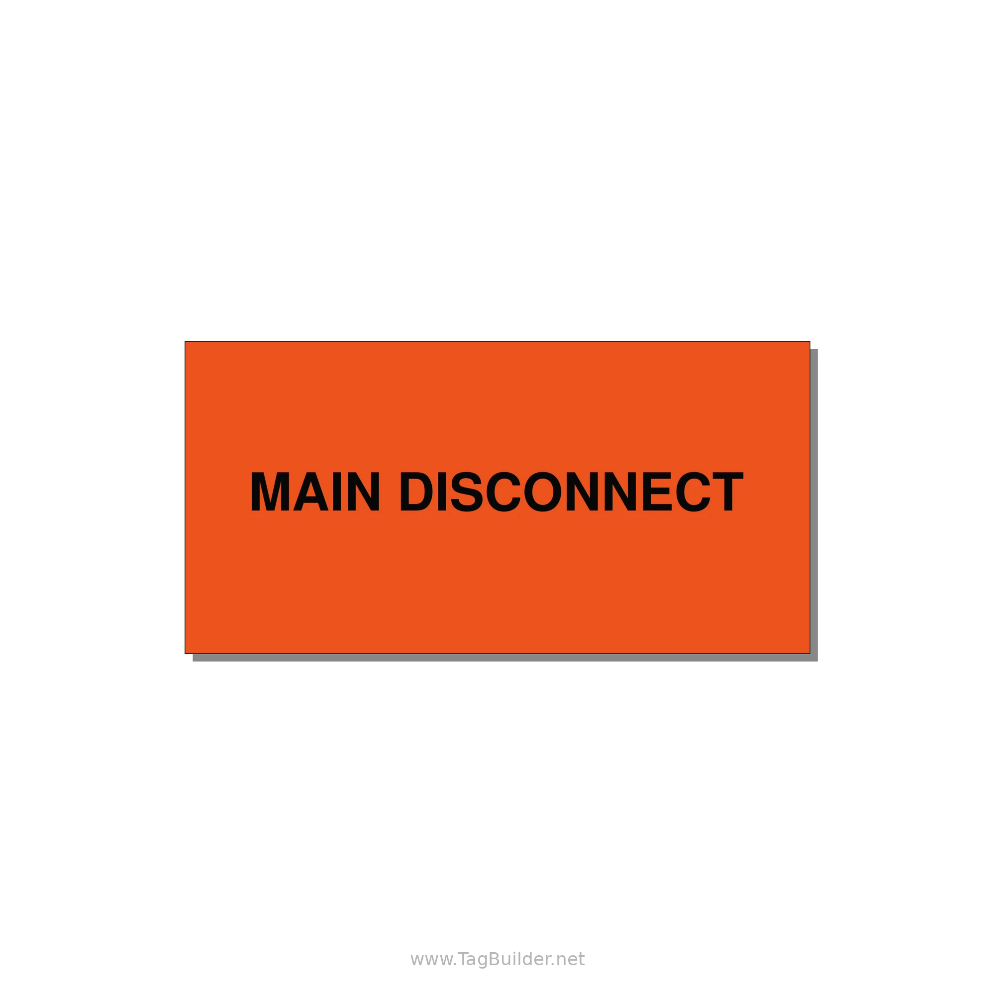 6.0x3.0" Disconnect Switch Label - MAIN DISCONNECT — 6x3" Black on Orange, Adhesive
