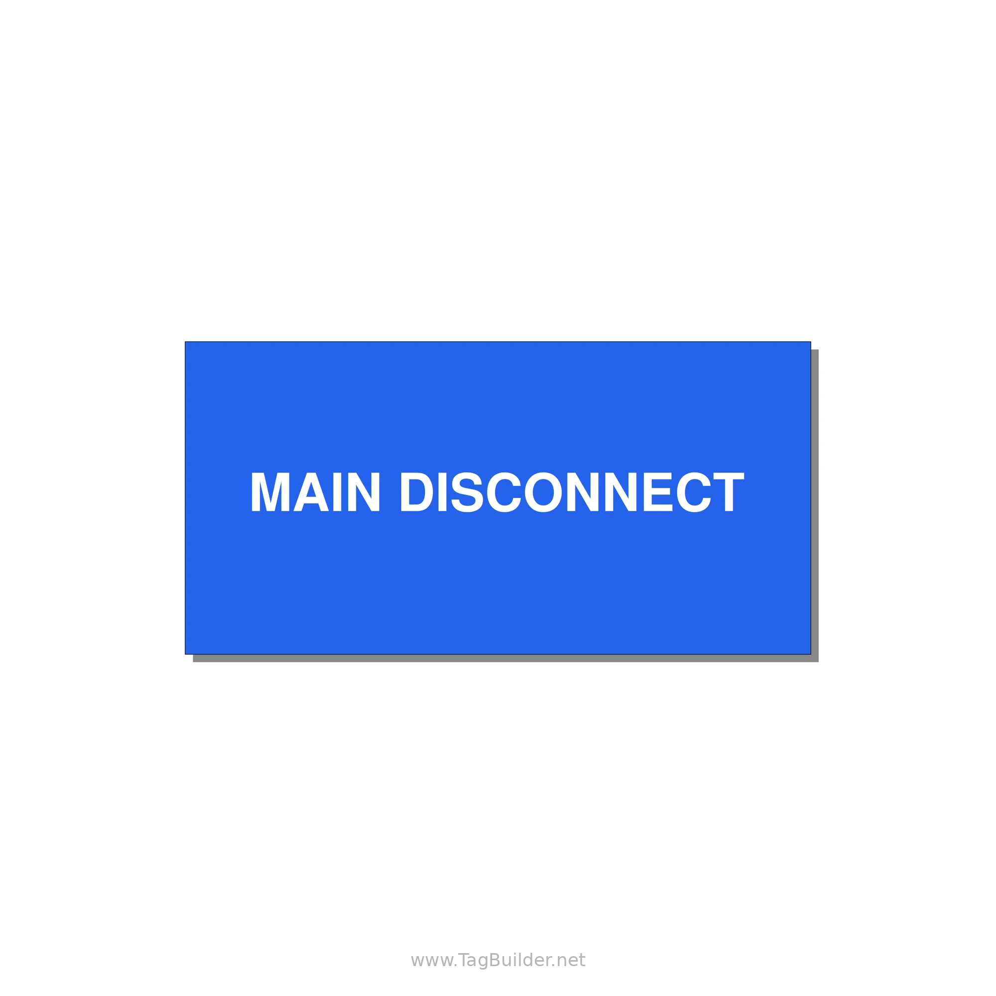 6.0x3.0" Disconnect Switch Label - MAIN DISCONNECT — 6x3" White on Blue, Adhesive