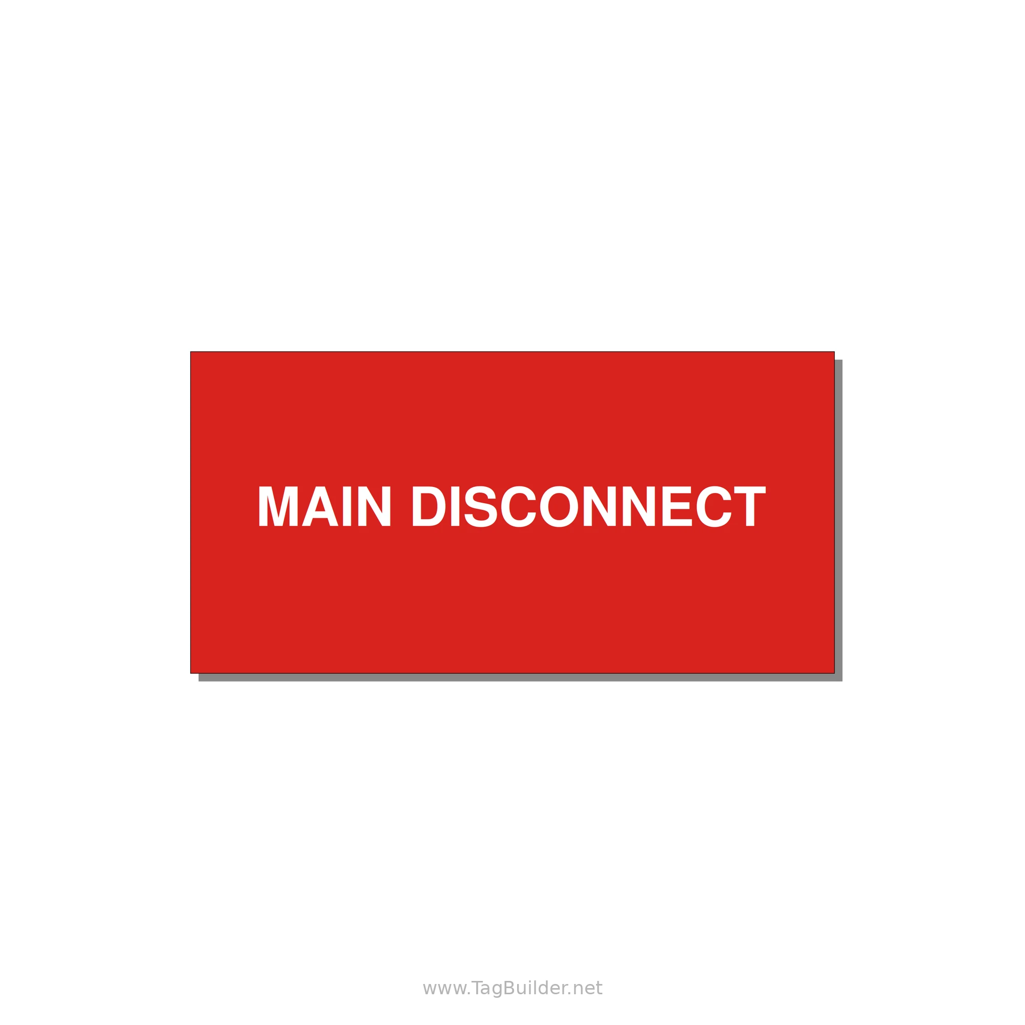 6.0x3.0" Disconnect Switch Label - MAIN DISCONNECT — 6x3" White on Red, Adhesive