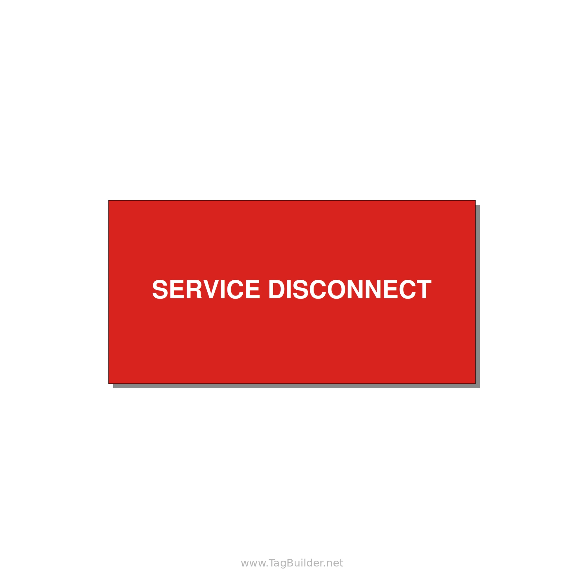 6.0x3.0" Disconnect Switch Label - SERVICE DISCONNECT — 6x3" White on Red, Adhesive
