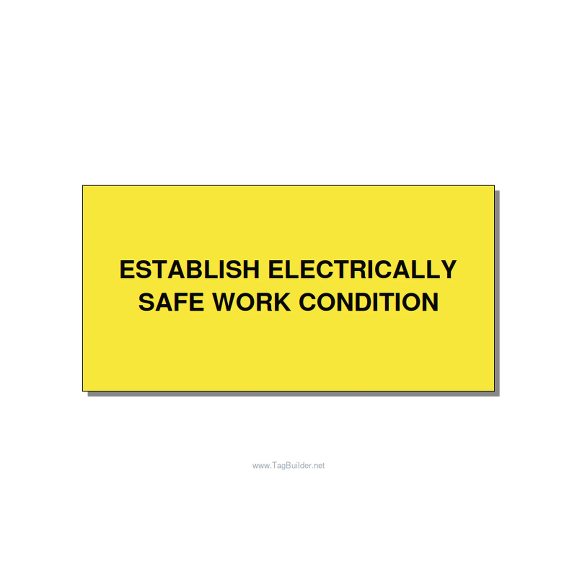 6.0x3.0" Electrical Safety Label - ESTABLISH ELECTRICALLY SA, Black/Yellow, Adhe