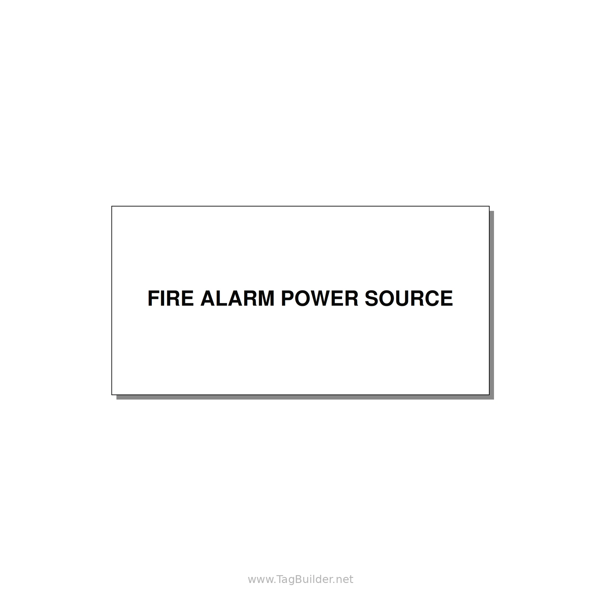 6.0x3.0" Fire Safety Label - FIRE ALARM POWER SOURCE — 6x3" Black on White, Adhesive