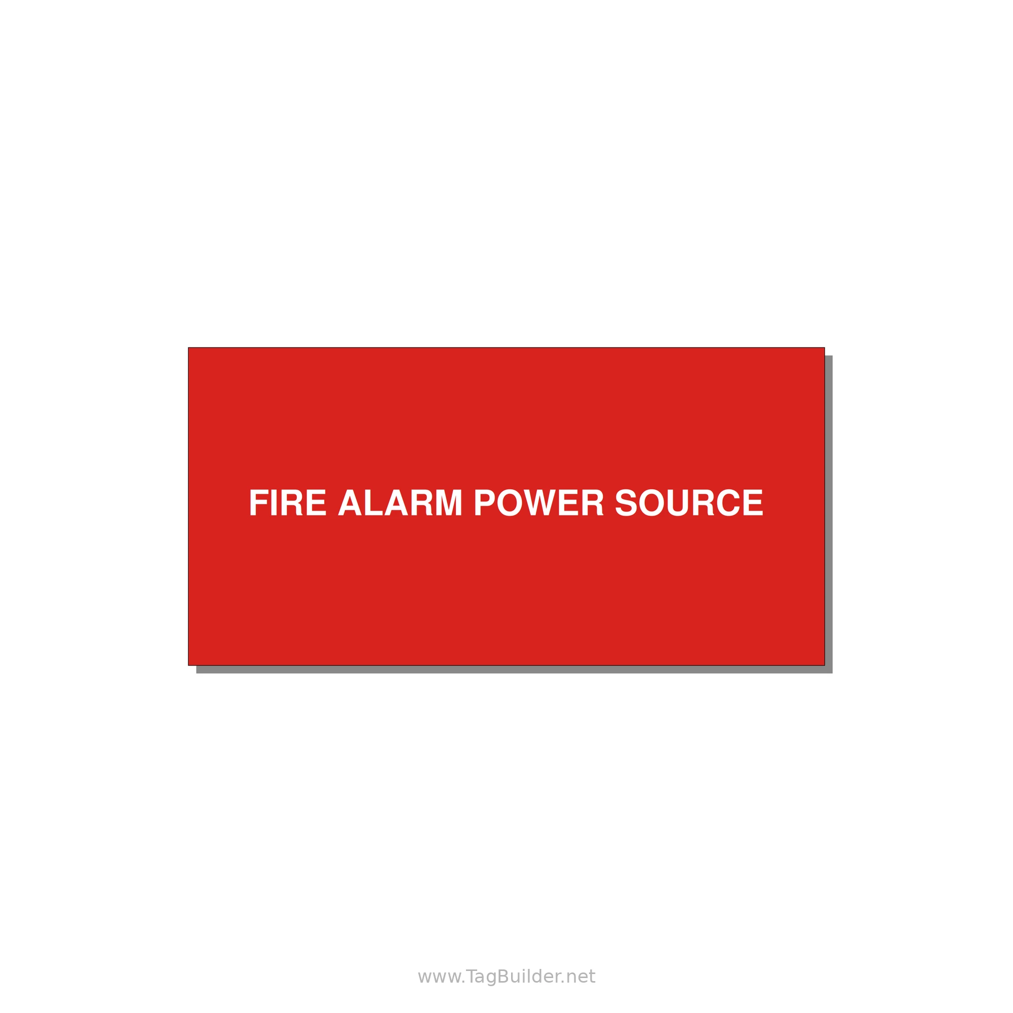 6.0x3.0" Fire Safety Label - FIRE ALARM POWER SOURCE — 6x3" White on Red, Adhesive