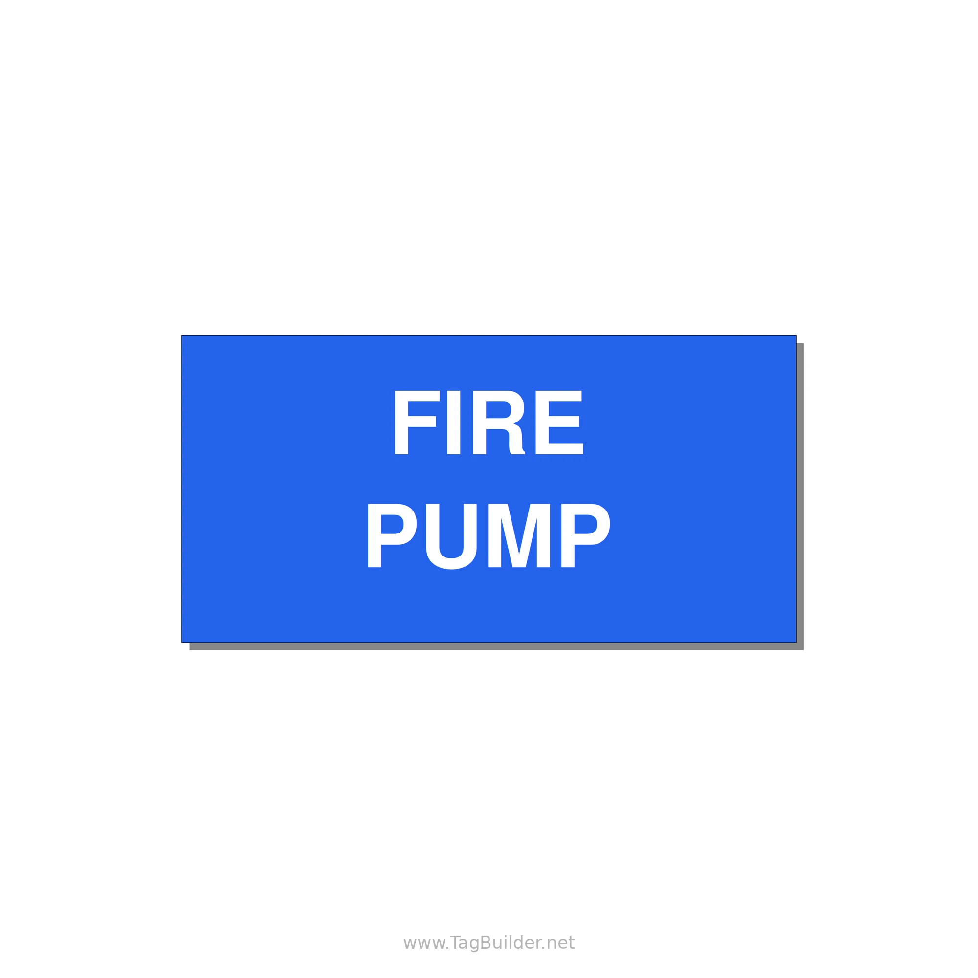 6.0x3.0" Fire Safety Label - FIRE PUMP — 6x3" White on Blue, Adhesive