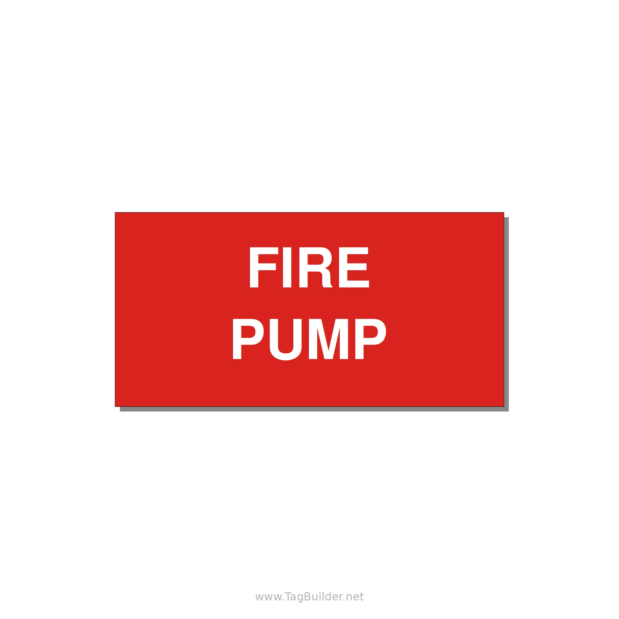 6.0x3.0" Fire Safety Label - FIRE PUMP — 6x3" White on Red, Adhesive