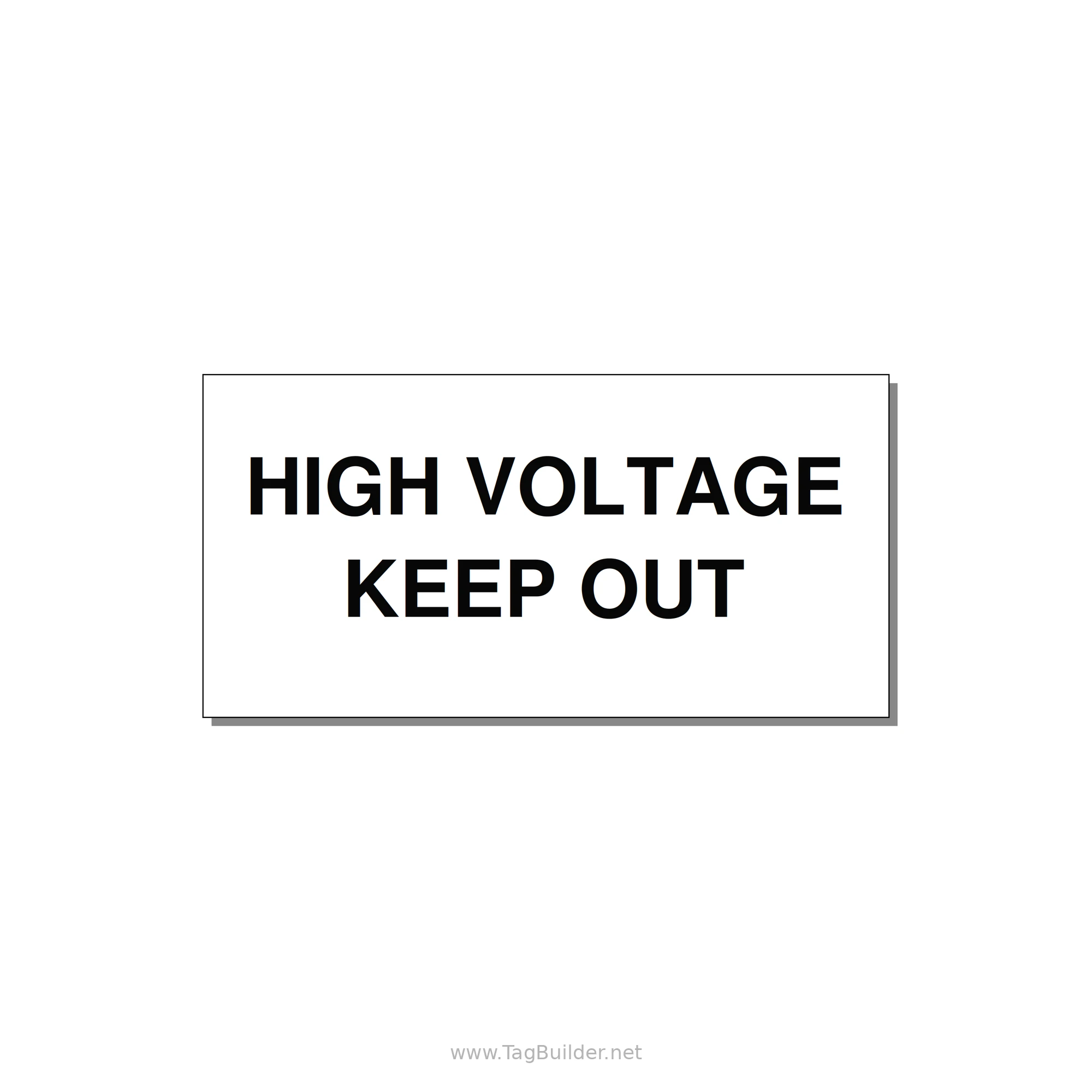 6.0x3.0" High Voltage Warning Sign - HIGH VOLTAGE KEEP OUT — 6x3" Black on White, Adhesive