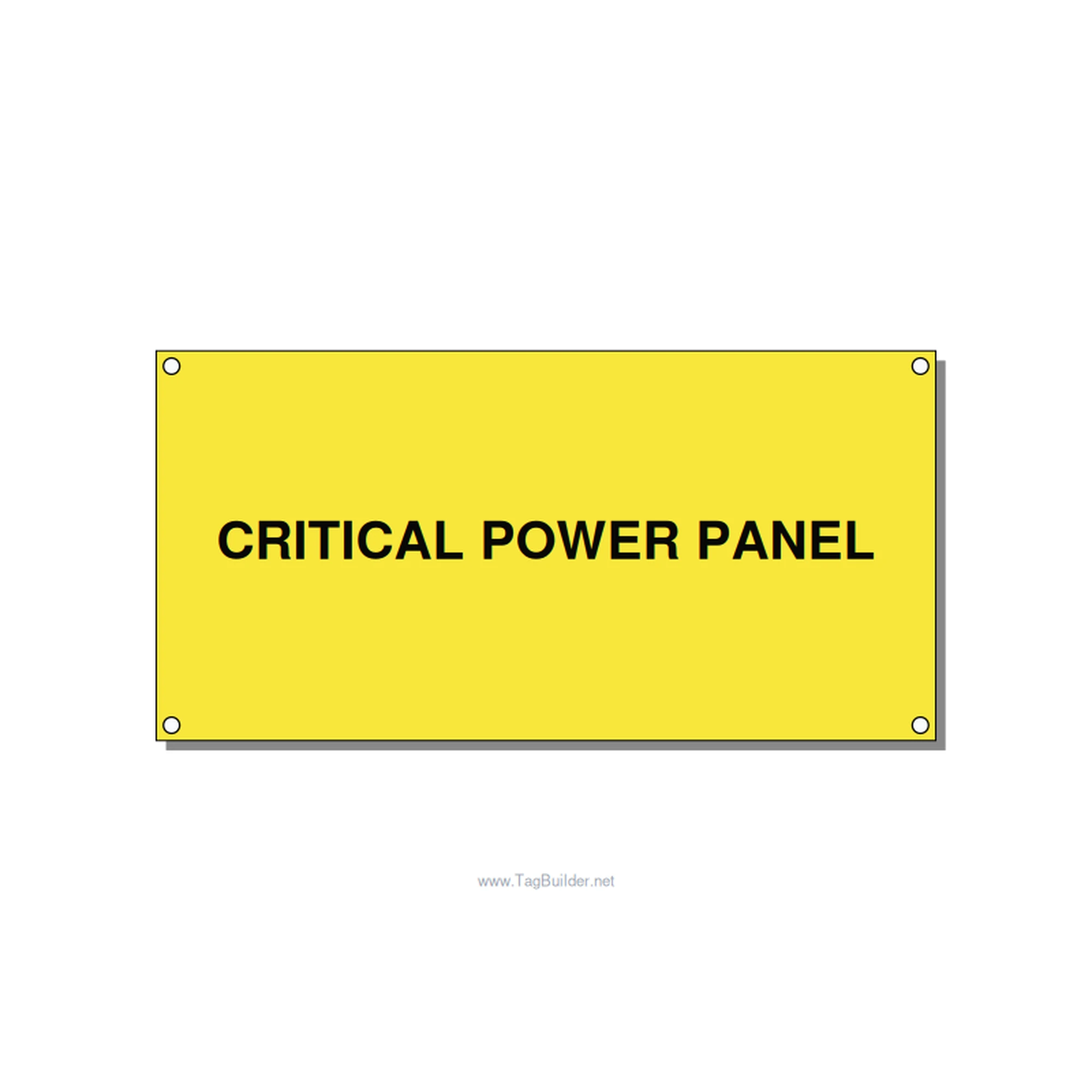 6.0x3.0" Panel Identification Label - CRITICAL POWER PANEL, Black/Yellow, Holes
