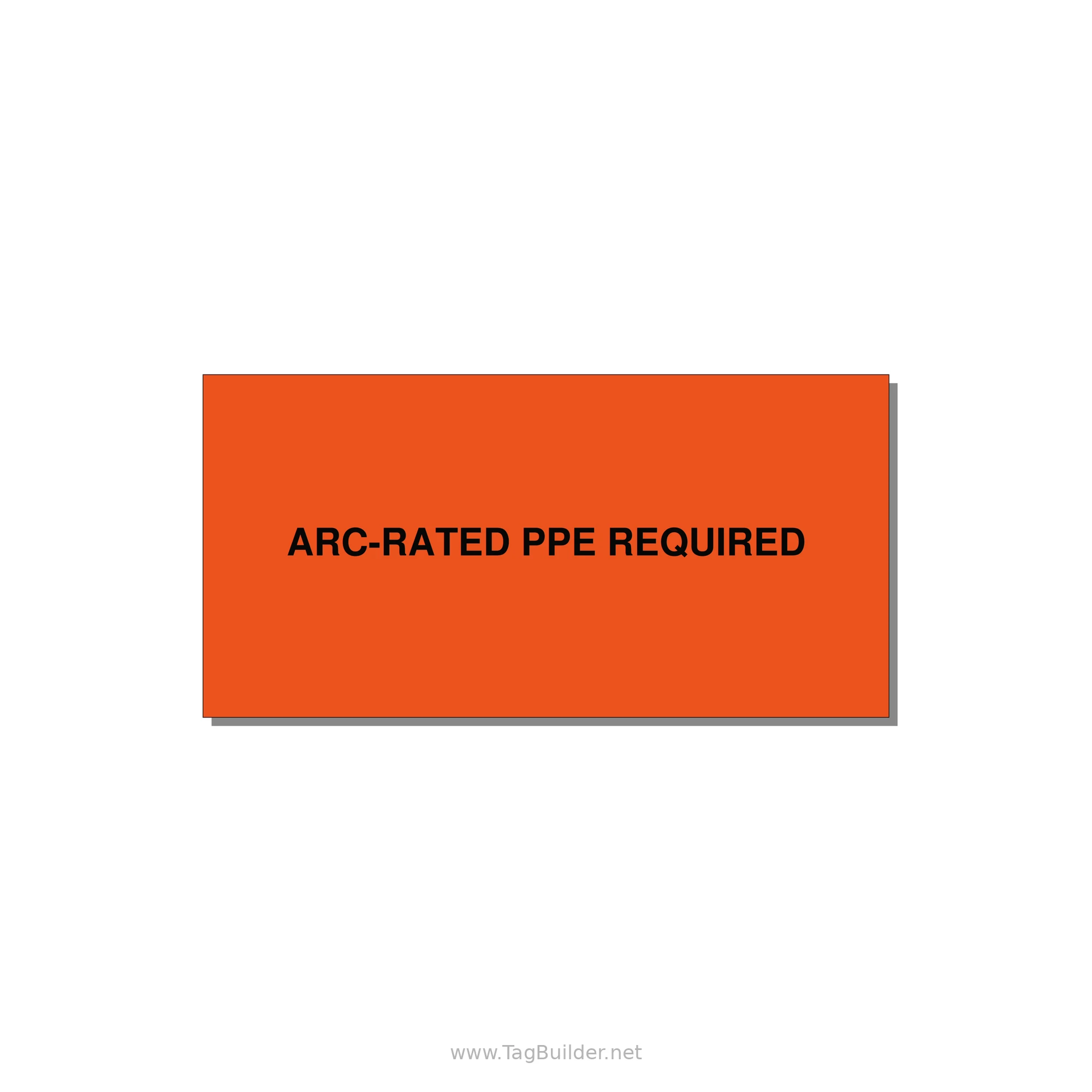 6.0x3.0" PPE Requi — 6x3" Black on Orange, Adhesive