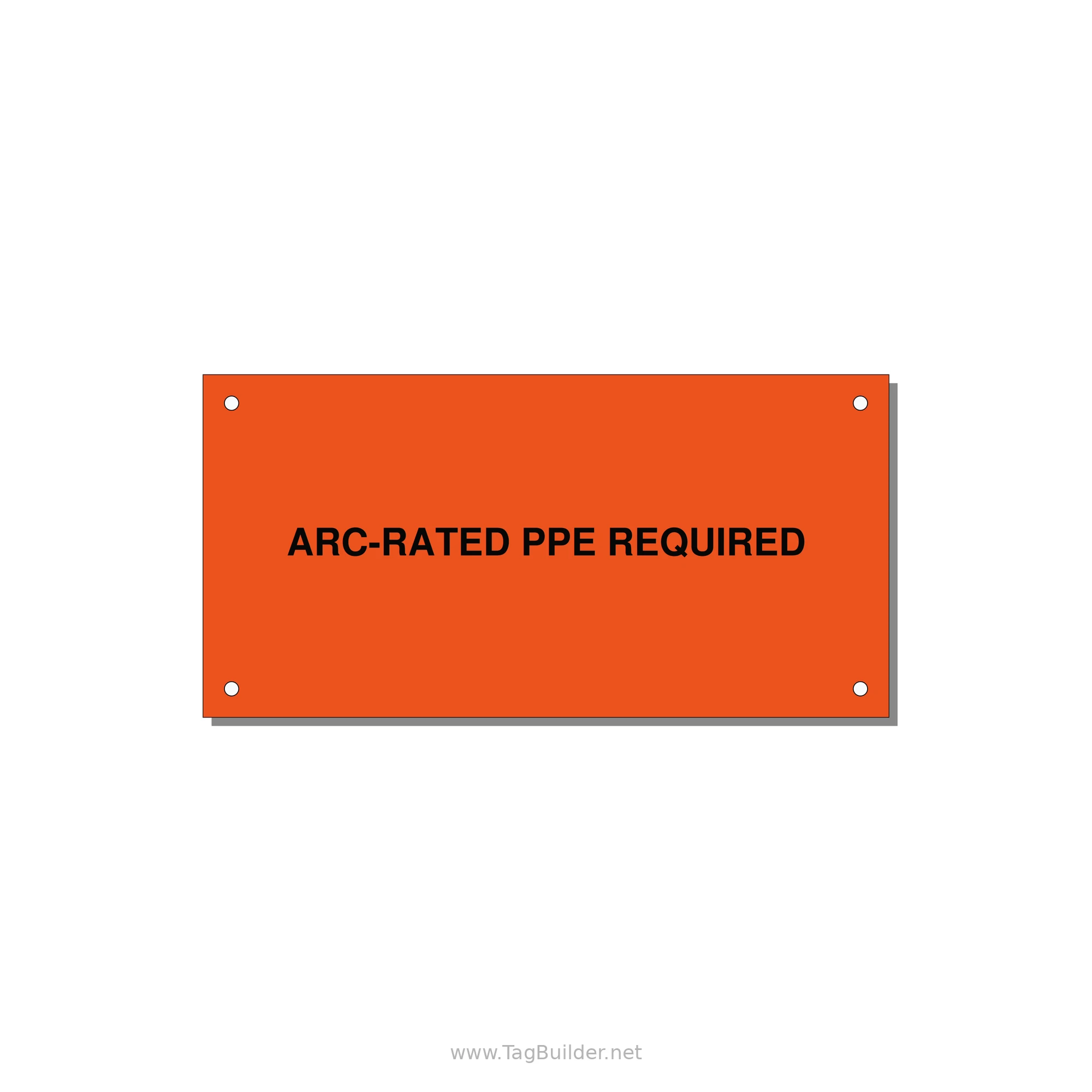 6.0x3.0" PPE Requi — 6x3" Black on Orange, Holes