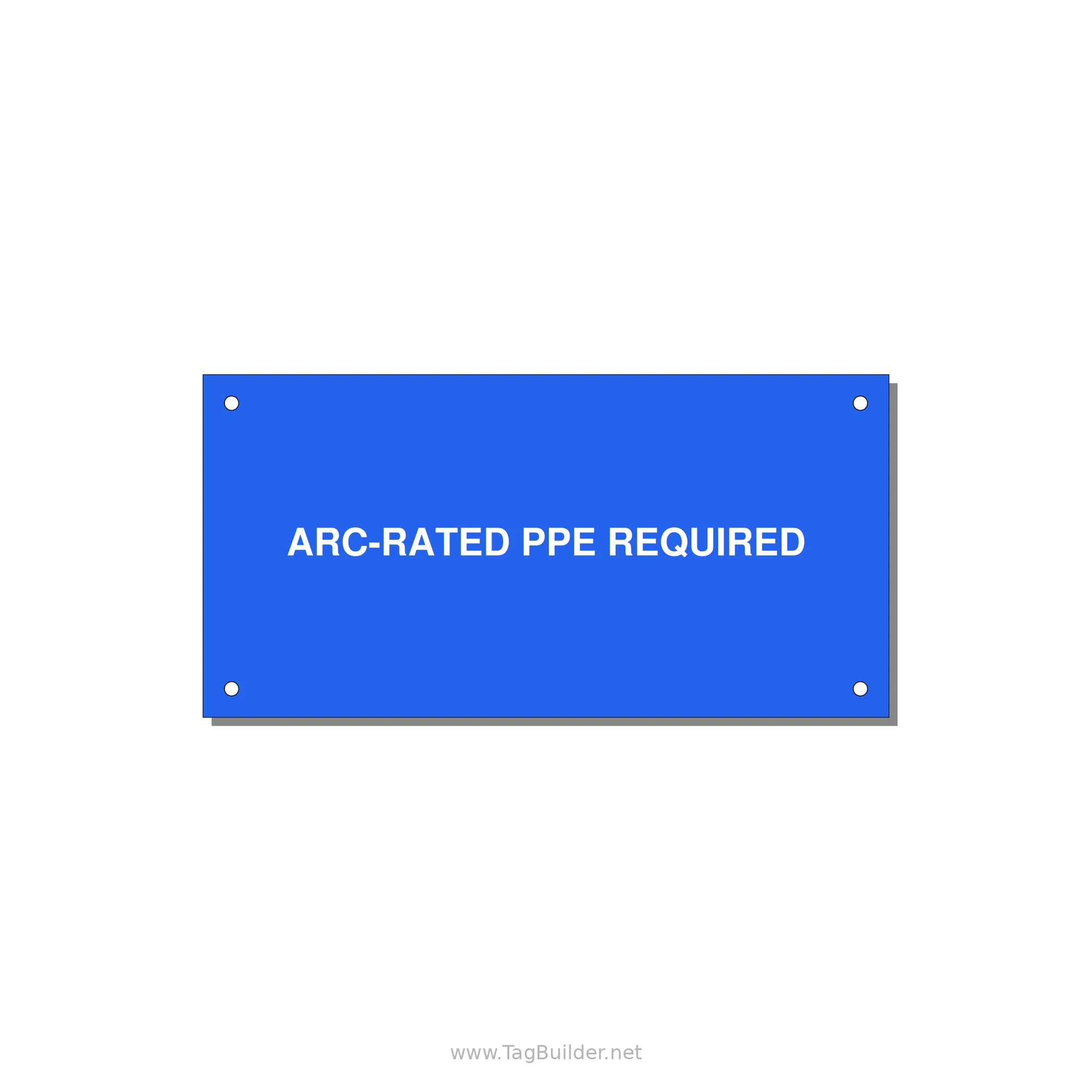 6.0x3.0" PPE Requi — 6x3" White on Blue, Holes