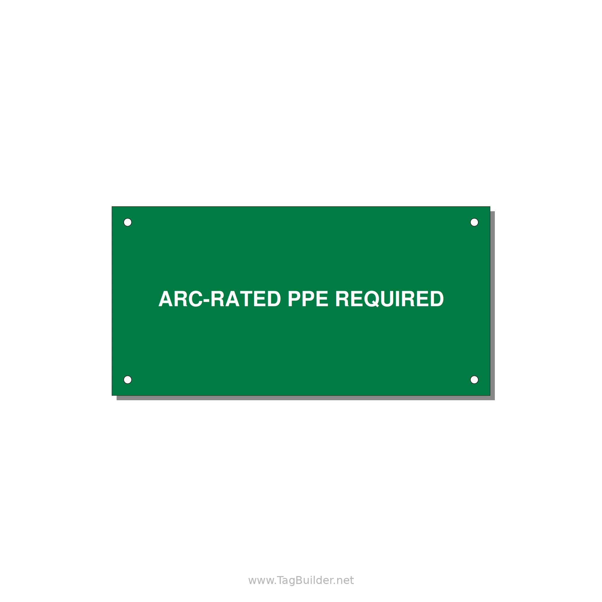 6.0x3.0" PPE Requi — 6x3" White on Green, Holes