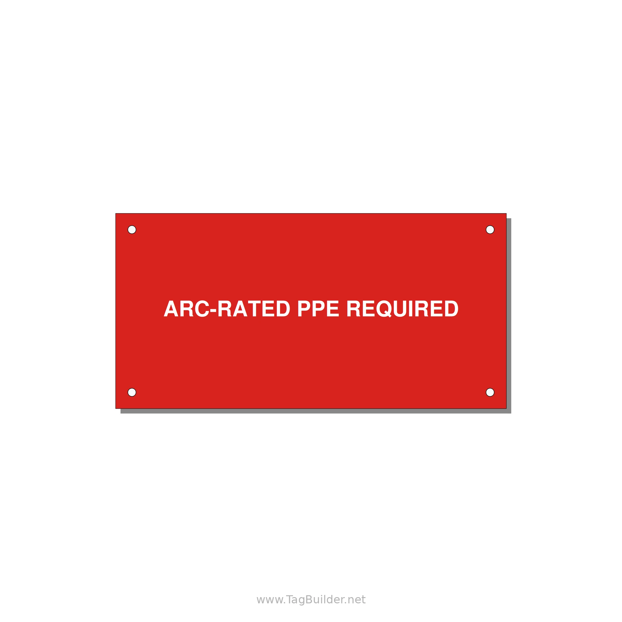 6.0x3.0" PPE Requi — 6x3" White on Red, Holes