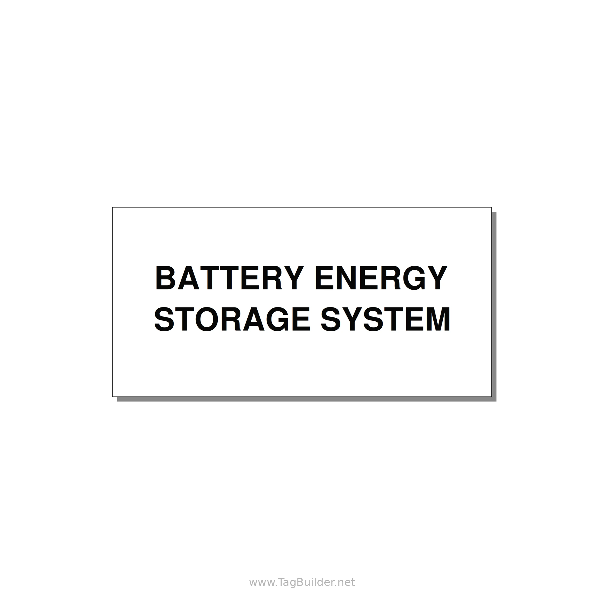 6.0x3.0" Safety Label - BATTERY ENERGY STORAGE SY — 6x3" Black on White, Adhesive