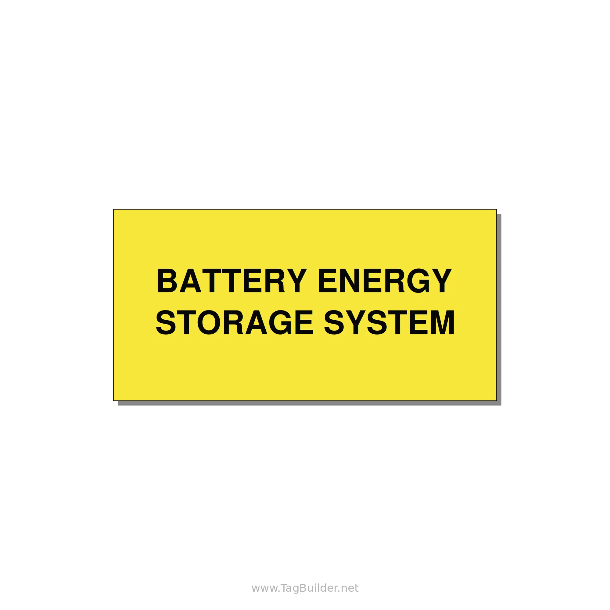 6.0x3.0" Safety Label - BATTERY ENERGY STORAGE SY — 6x3" Black on Yellow, Adhesive