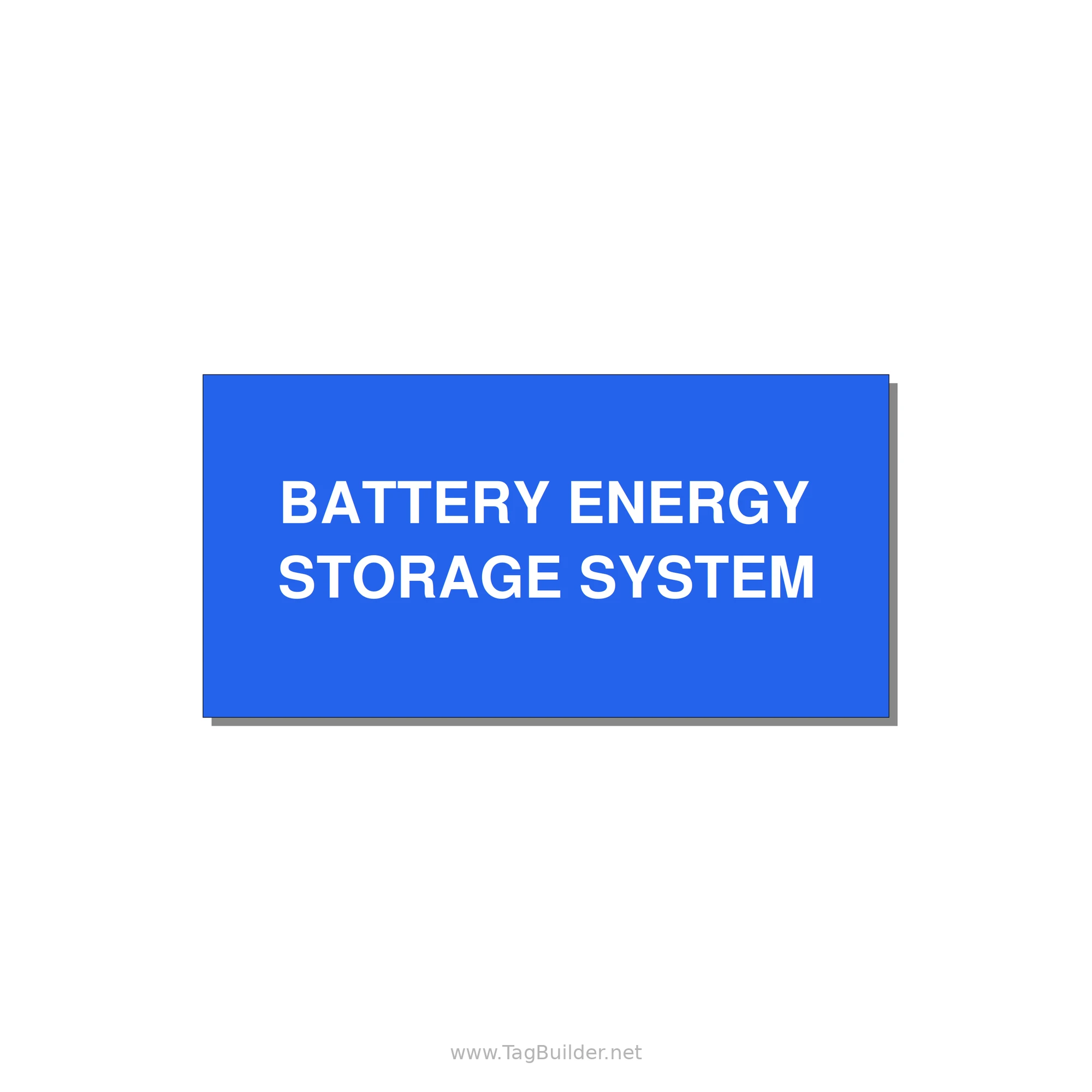 6.0x3.0" Safety Label - BATTERY ENERGY STORAGE SY — 6x3" White on Blue, Adhesive