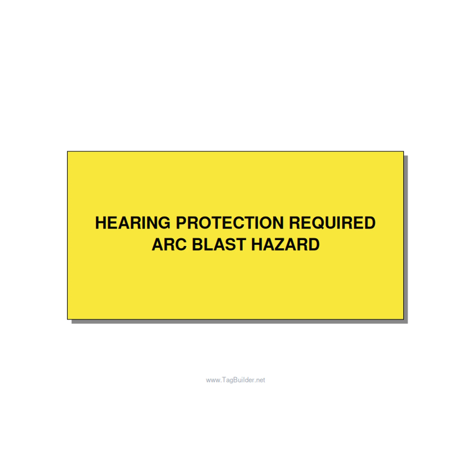 6.0x3.0" Safety Label - HEARING PROTECTION REQUIR, Black/Yellow, Adhesive