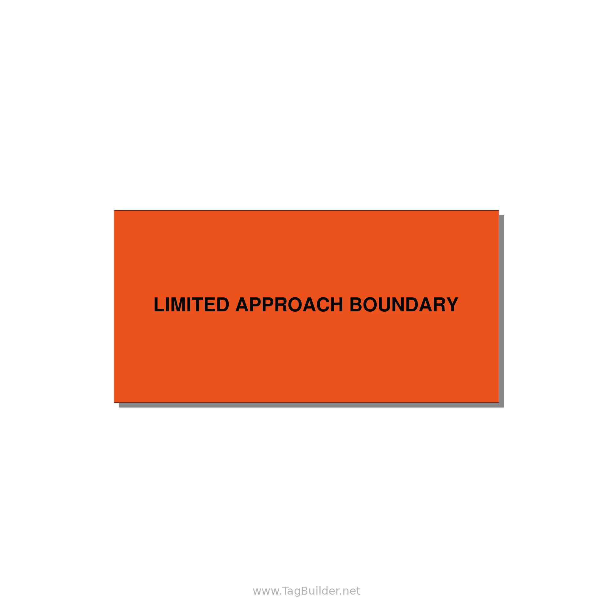 6.0x3.0" Safety Label - LIMITED APPROACH BOUNDARY — 6x3" Black on Orange, Adhesive