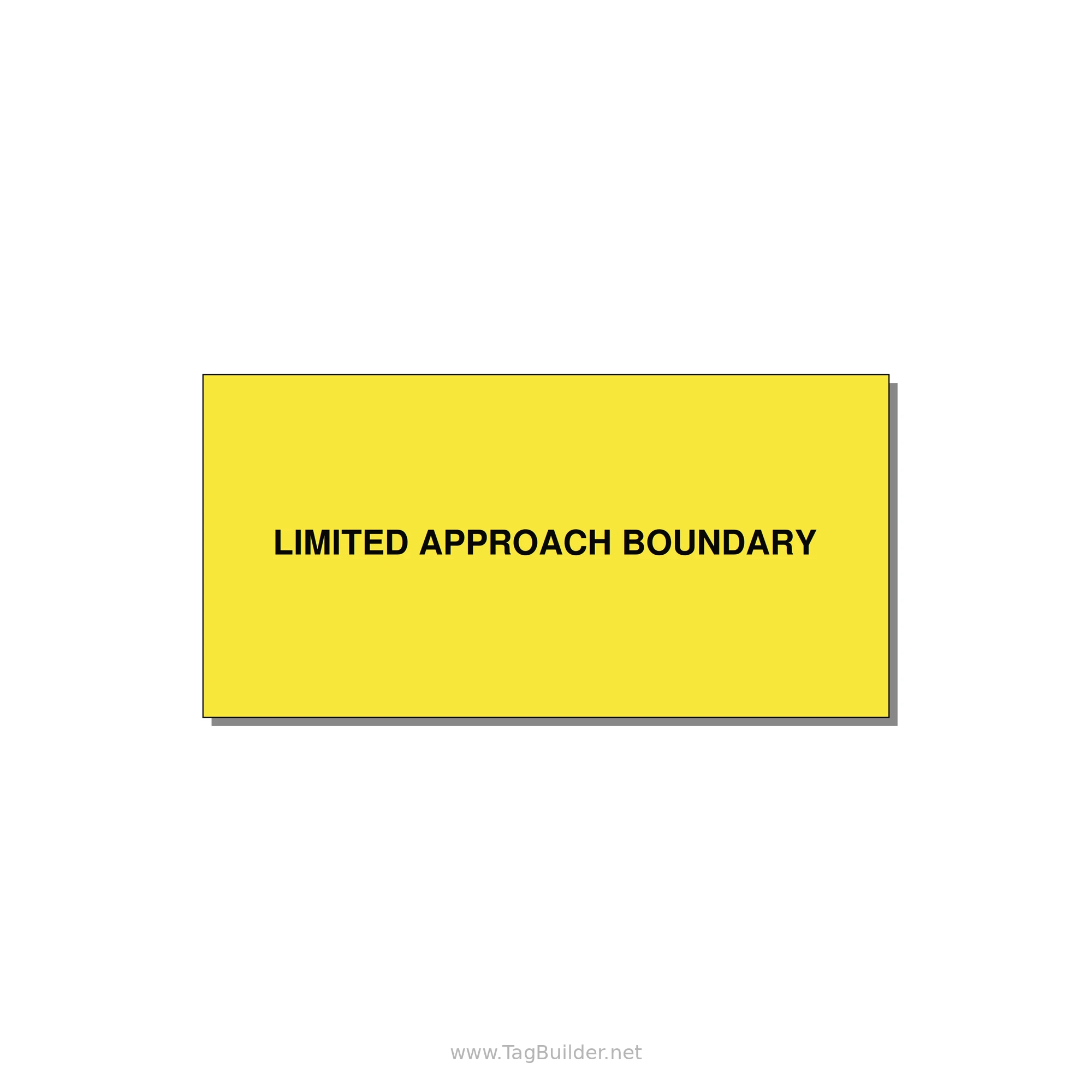 6.0x3.0" Safety Label - LIMITED APPROACH BOUNDARY — 6x3" Black on Yellow, Adhesive