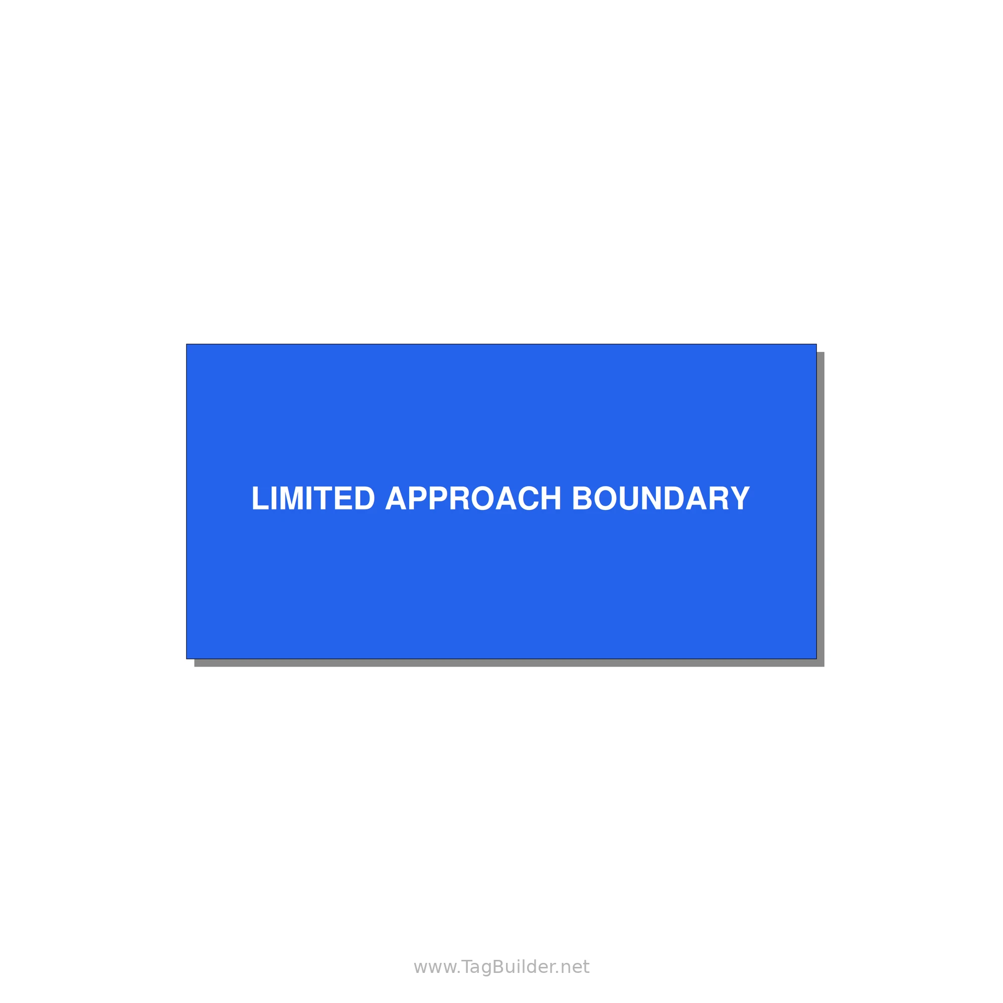6.0x3.0" Safety Label - LIMITED APPROACH BOUNDARY — 6x3" White on Blue, Adhesive