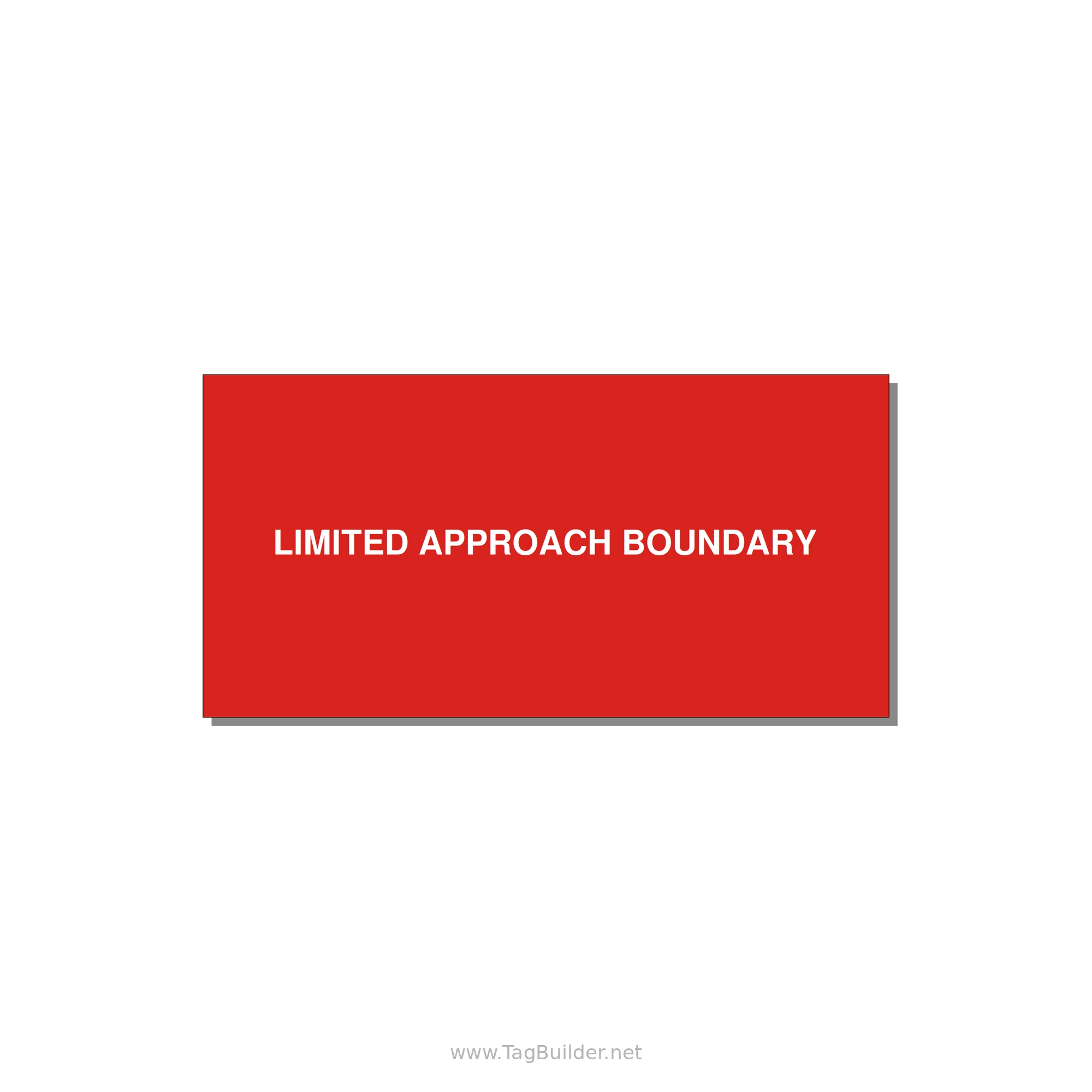6.0x3.0" Safety Label - LIMITED APPROACH BOUNDARY — 6x3" White on Red, Adhesive