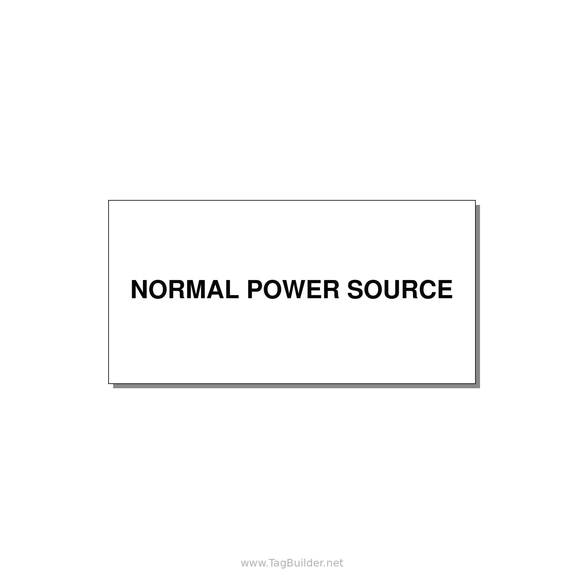 6.0x3.0" Safety Label - NORMAL POWER SOURCE — 6x3" Black on White, Adhesive