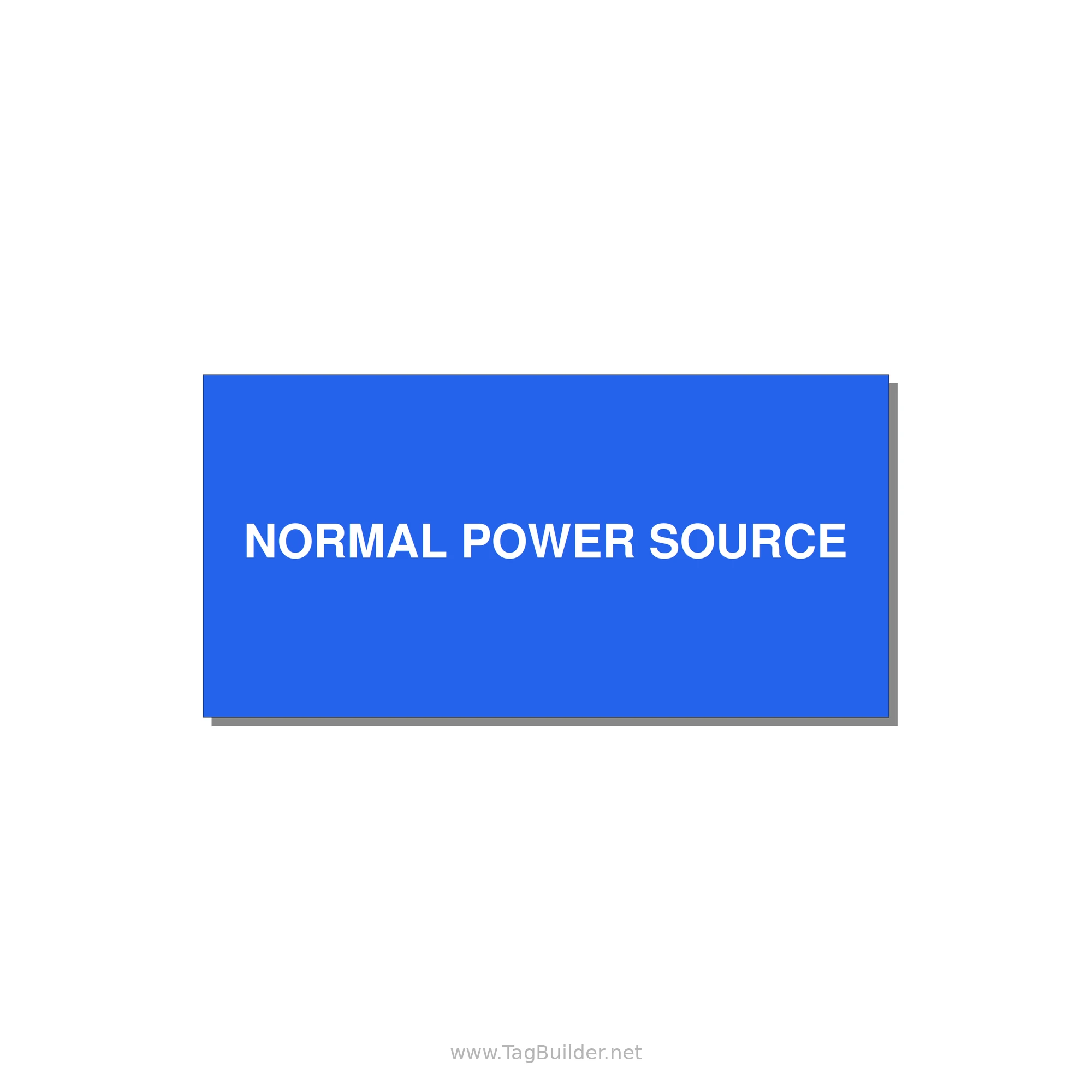 6.0x3.0" Safety Label - NORMAL POWER SOURCE — 6x3" White on Blue, Adhesive