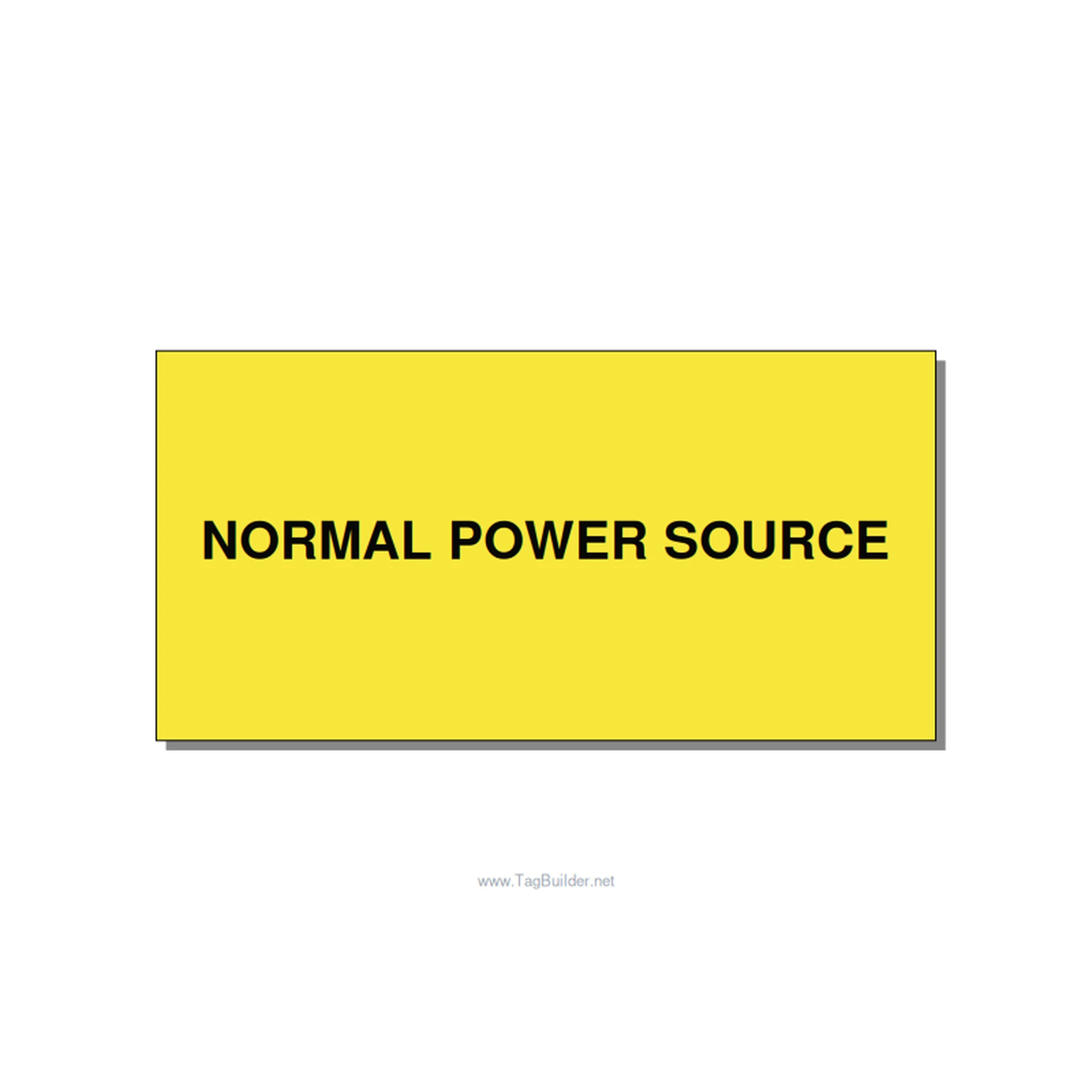 6.0x3.0" Safety Label - NORMAL POWER SOURCE, Black/Yellow, Adhesive