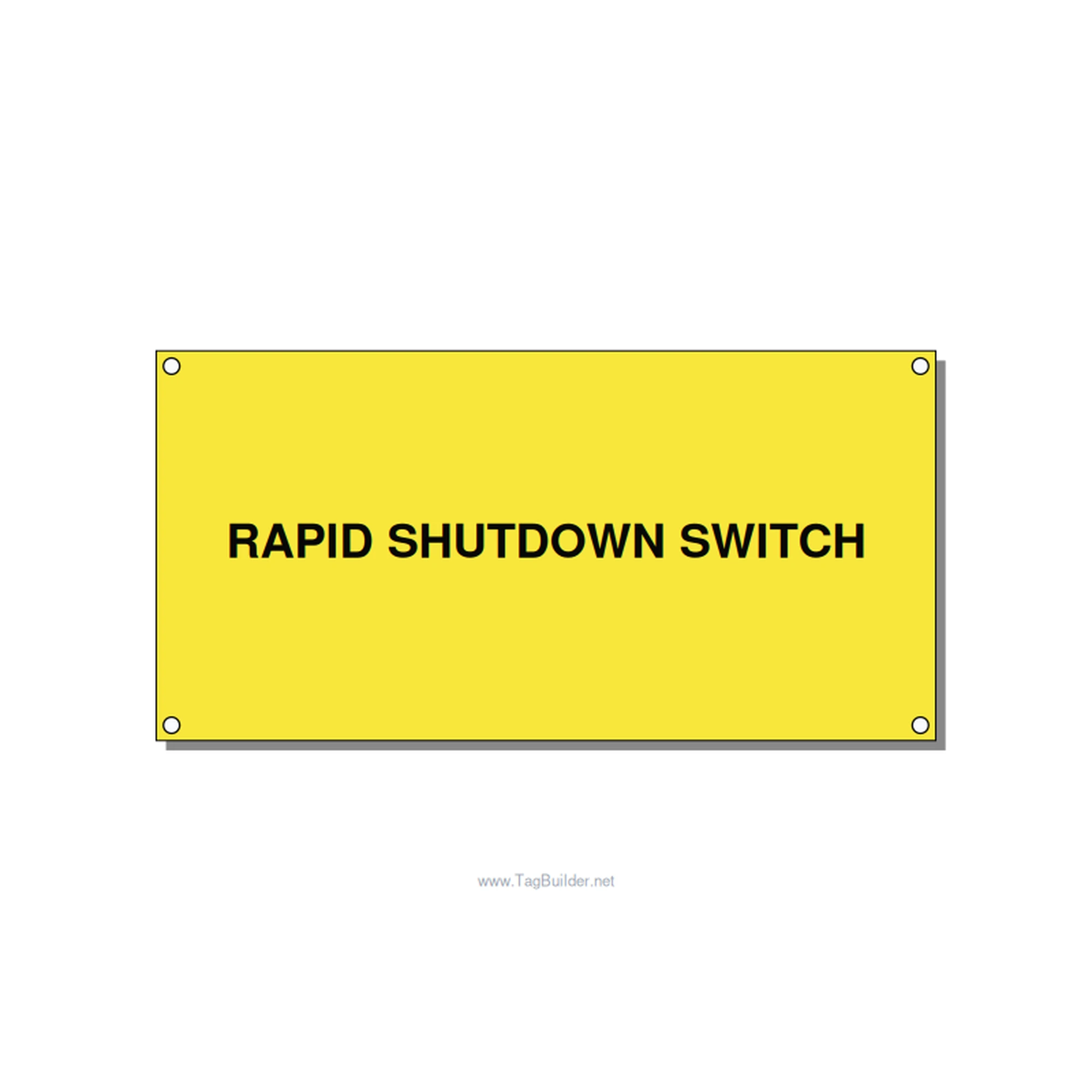6.0x3.0" Safety Label - RAPID SHUTDOWN SWITCH, Black/Yellow, Holes