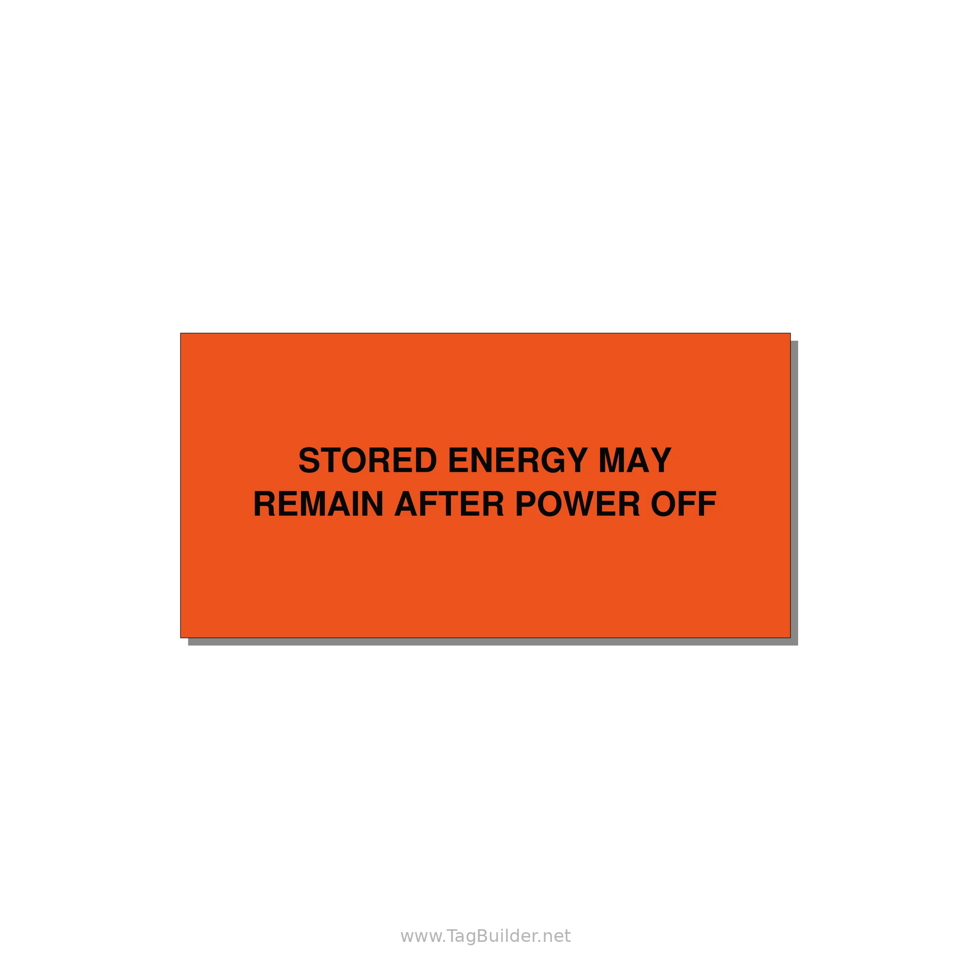 6.0x3.0" Safety Label - STO — 6x3" Black on Orange, Adhesive