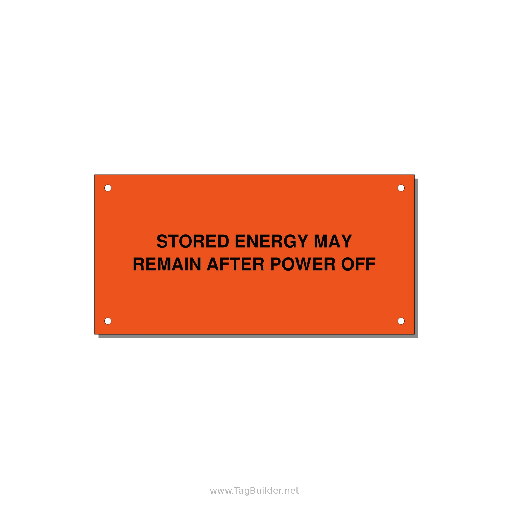 6.0x3.0" Safety Label - STO — 6x3" Black on Orange, Holes