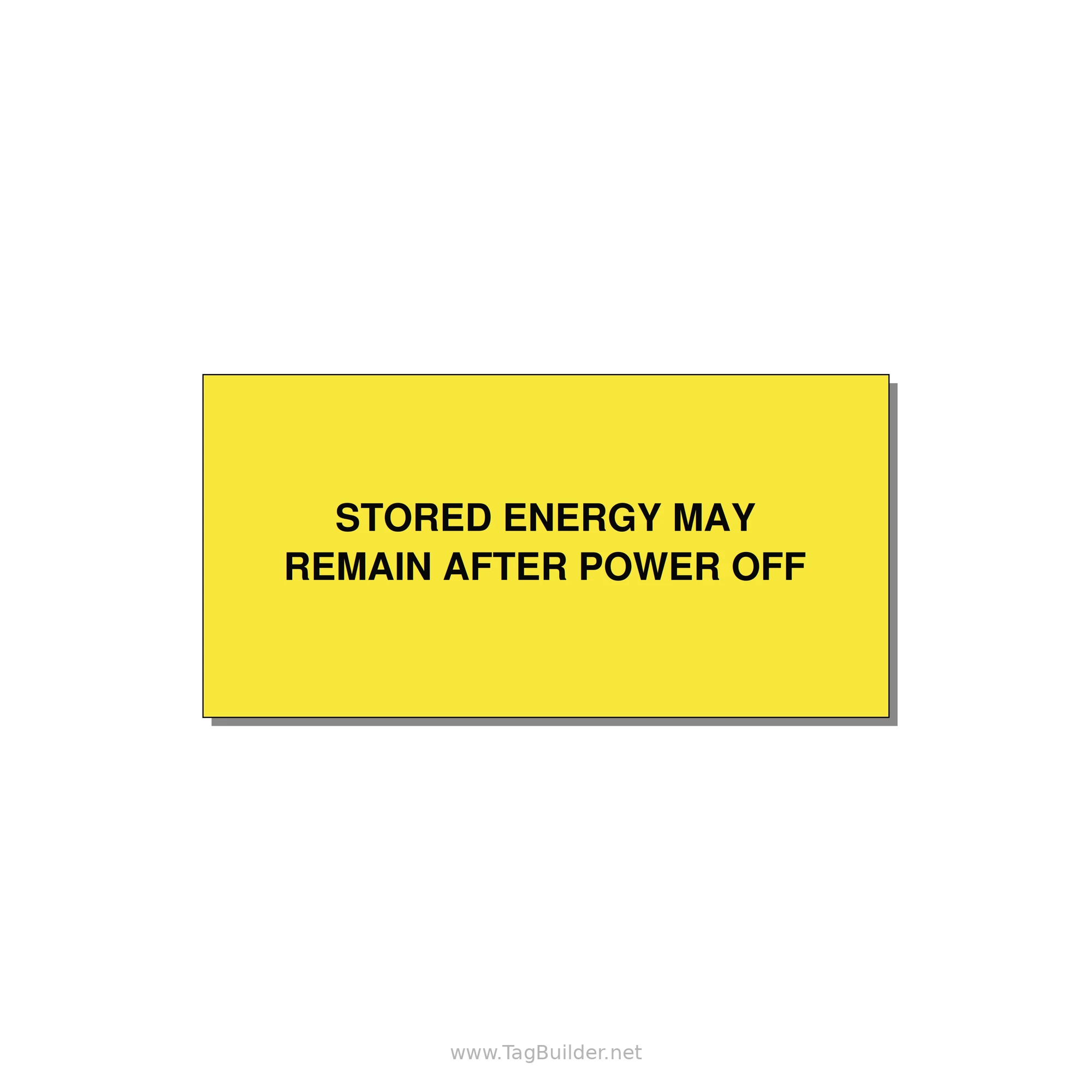 6.0x3.0" Safety Label - STO — 6x3" Black on Yellow, Adhesive