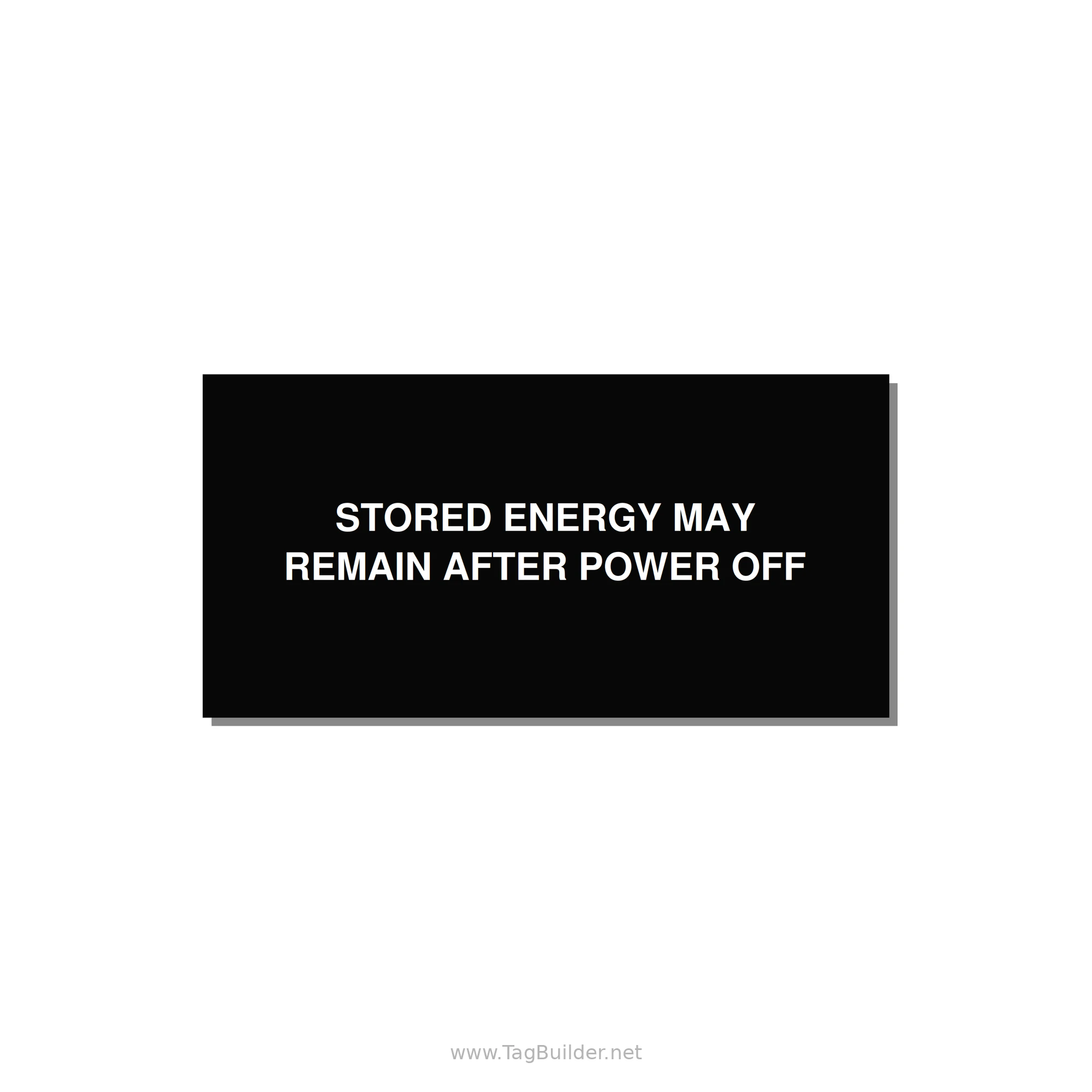 6.0x3.0" Safety Label - STO — 6x3" White on Black, Adhesive