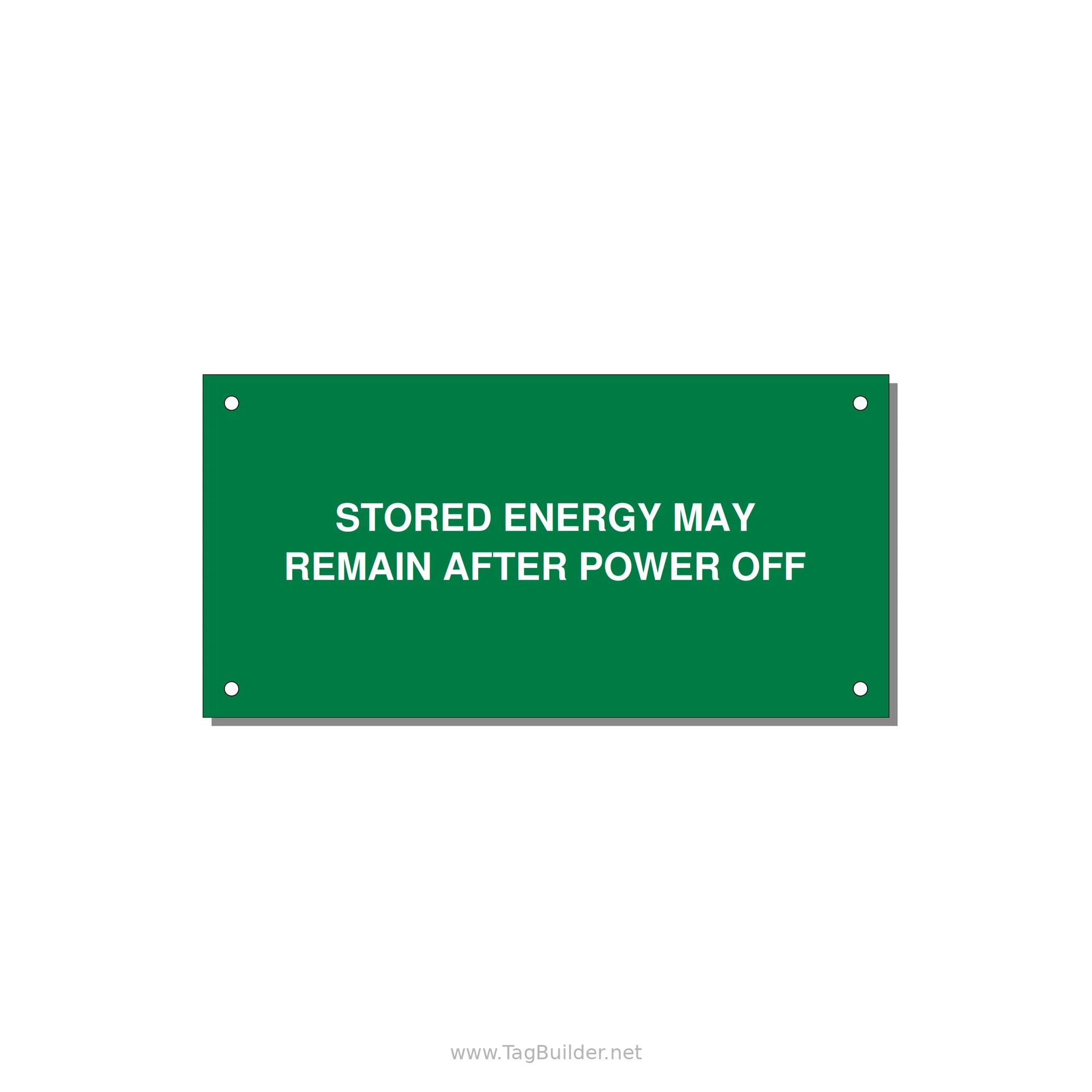 6.0x3.0" Safety Label - STO — 6x3" White on Green, Holes