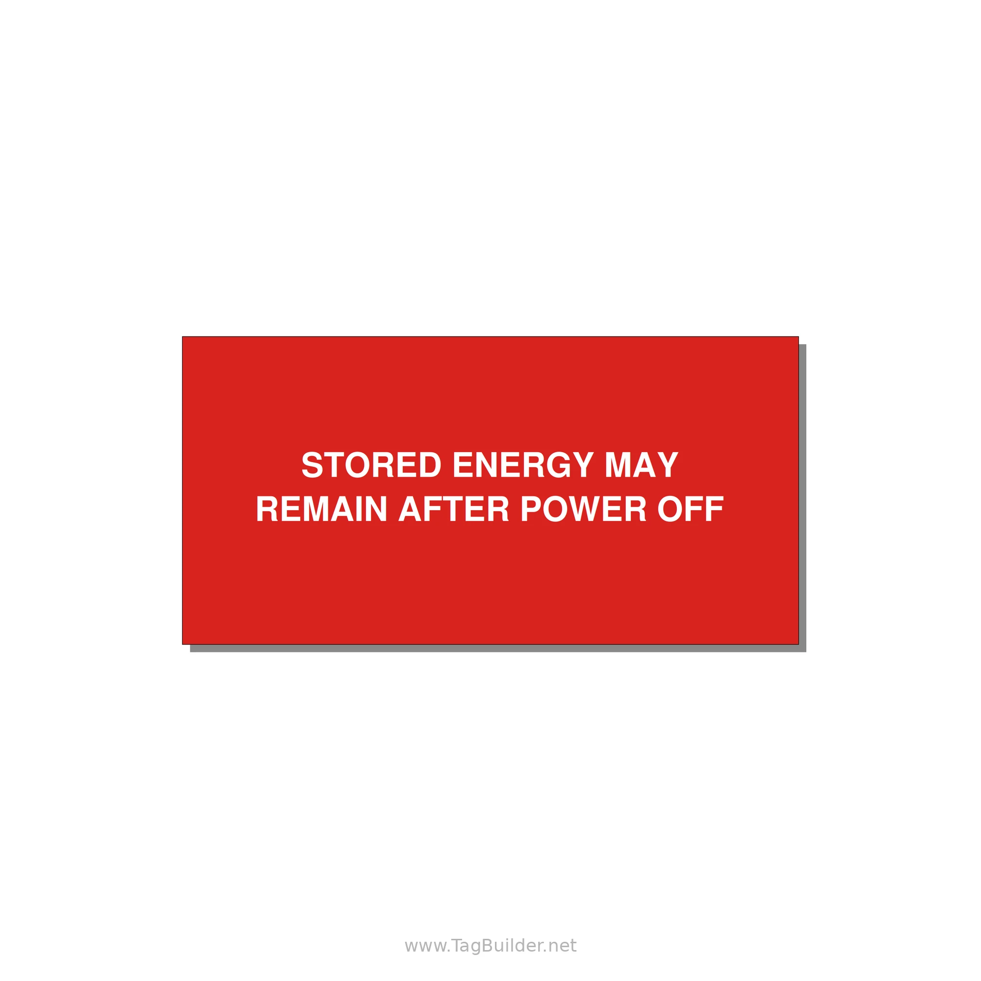 6.0x3.0" Safety Label - STO — 6x3" White on Red, Adhesive