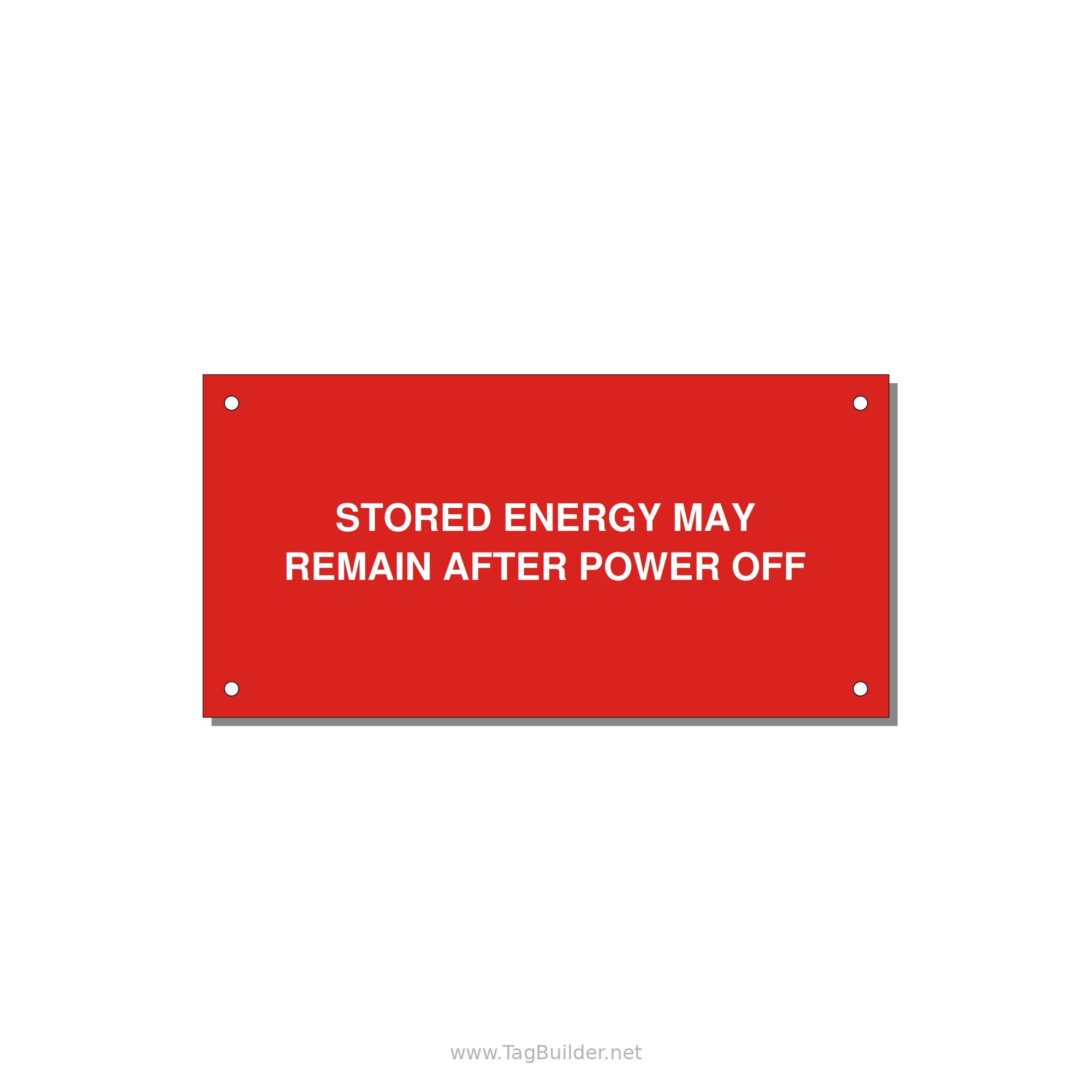 6.0x3.0" Safety Label - STO — 6x3" White on Red, Holes
