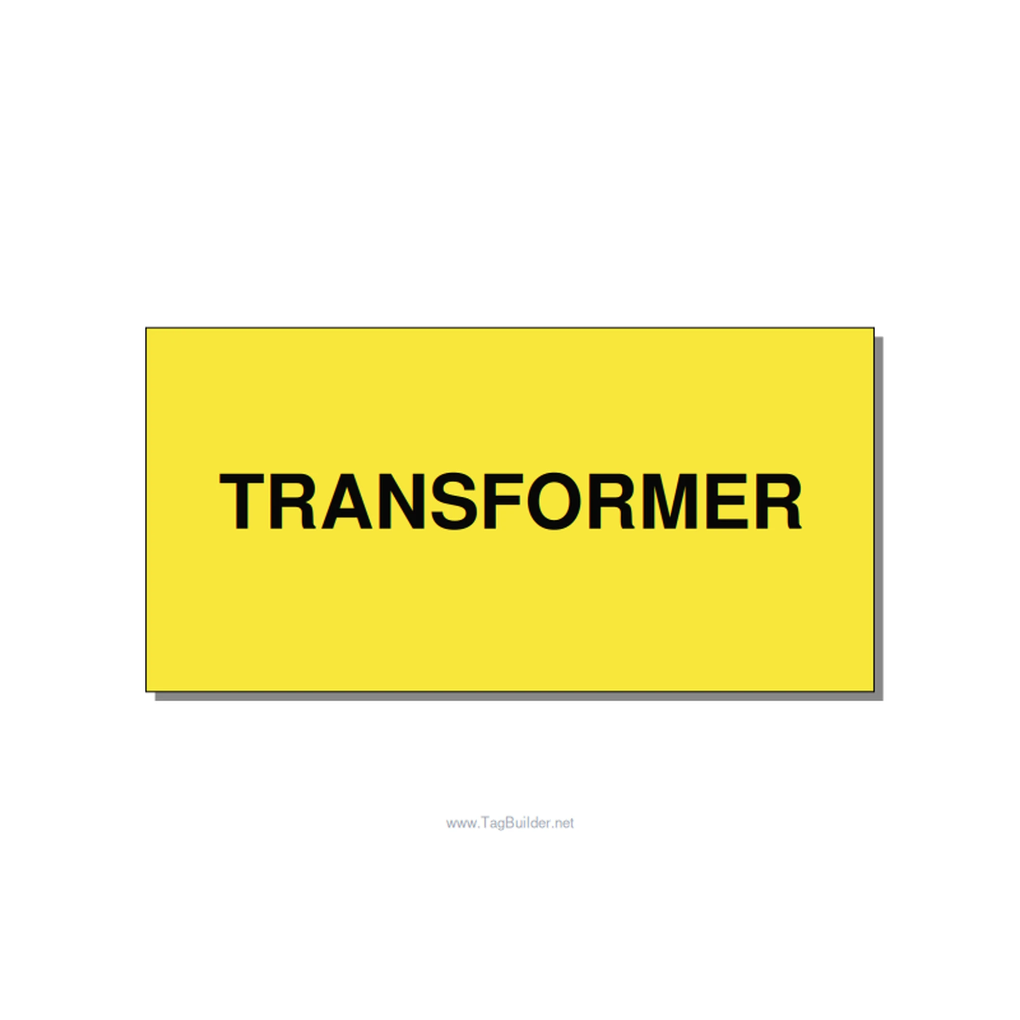 6.0x3.0" Transformer Label - TRANSFORMER, Black/Yellow, Adhesive
