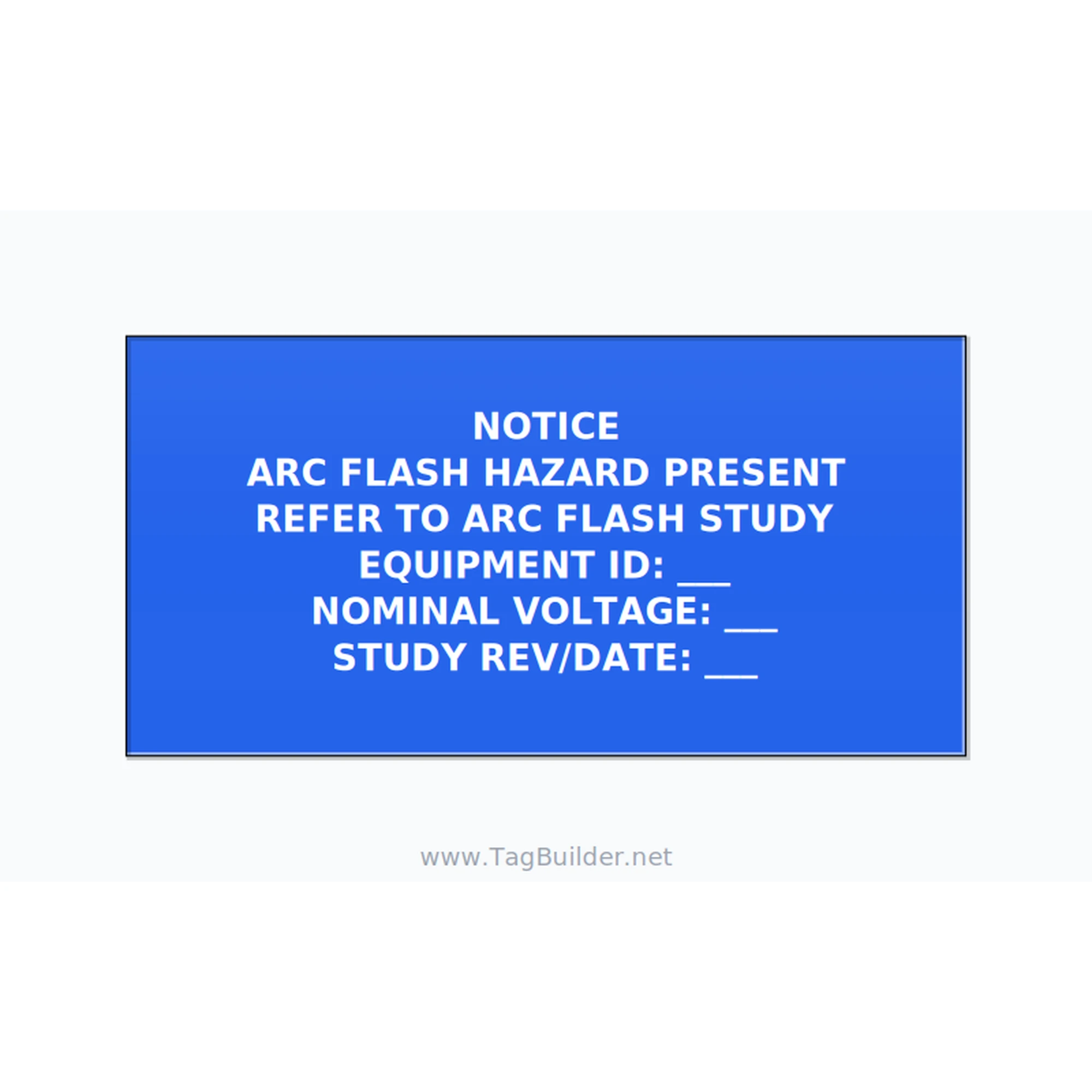 Arc Flash Hazard Label (Refer to Study) — NFPA 70E — 6x3 Adhesive
