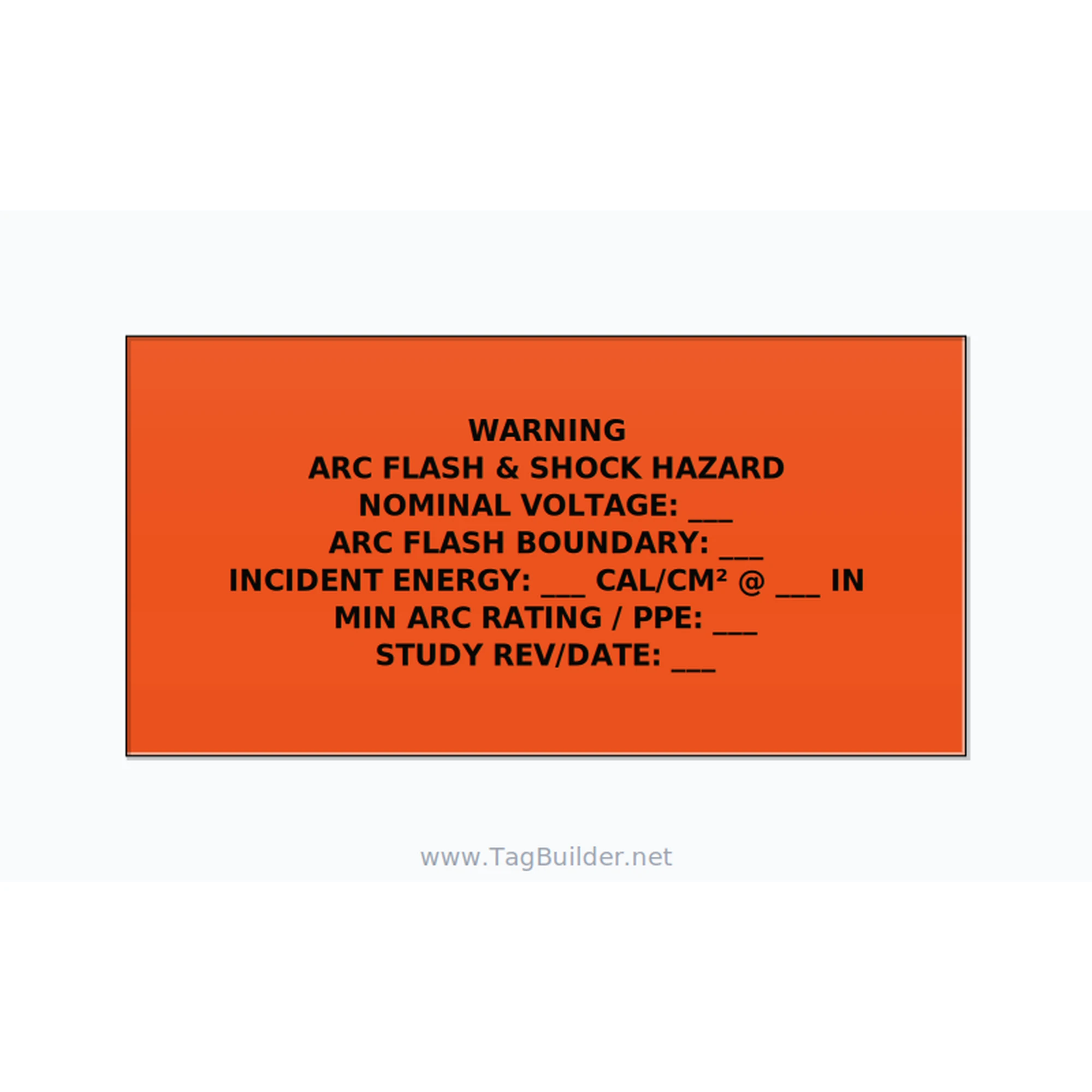 Arc Flash & Shock Hazard Label (Incident Energy Fill-In) — NFPA 70E — 6x3 Adhesive