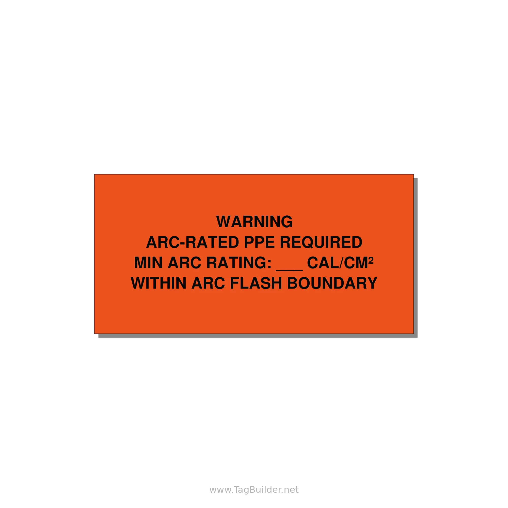 Arc-Rated PPE Requi — 4x2" Black on Orange, Adhesive