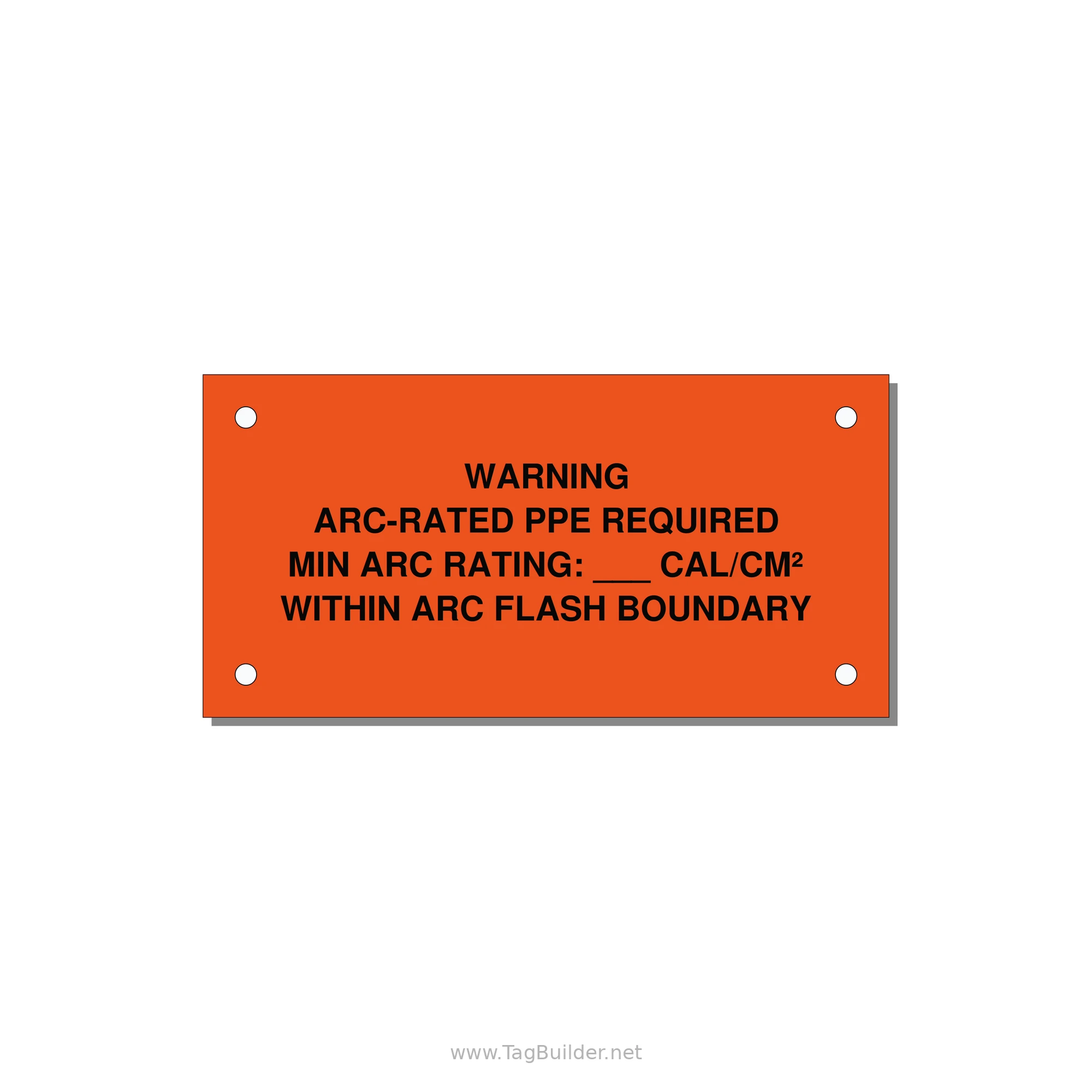 Arc-Rated PPE Requi — 4x2" Black on Orange, Holes