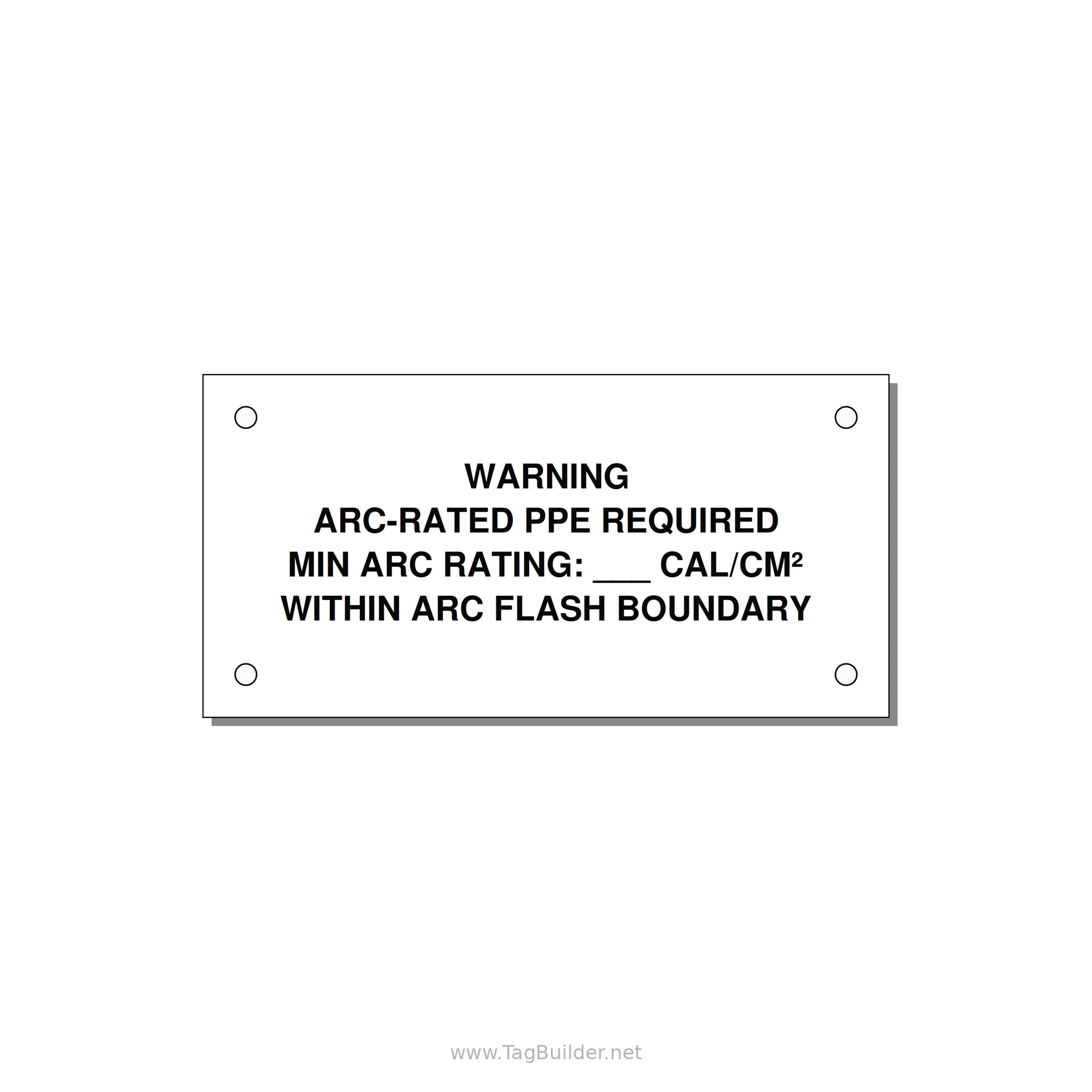 Arc-Rated PPE Requi — 4x2" Black on White, Holes