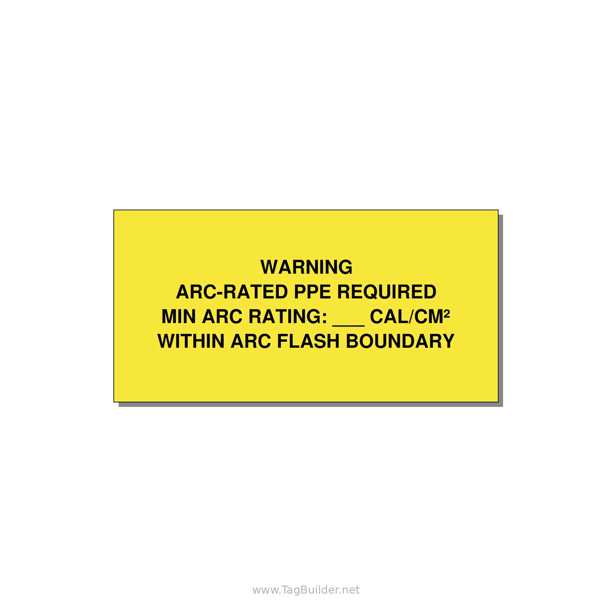 Arc-Rated PPE Requi — 4x2" Black on Yellow, Adhesive