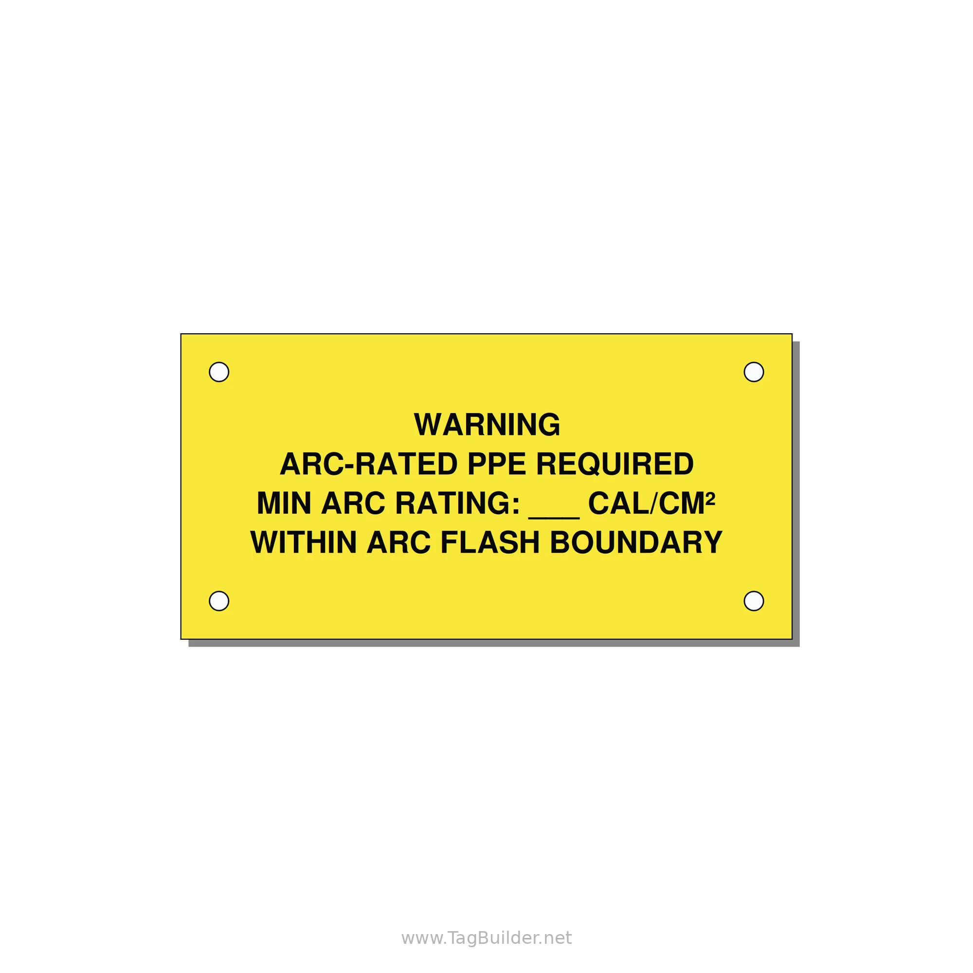 Arc-Rated PPE Requi — 4x2" Black on Yellow, Holes
