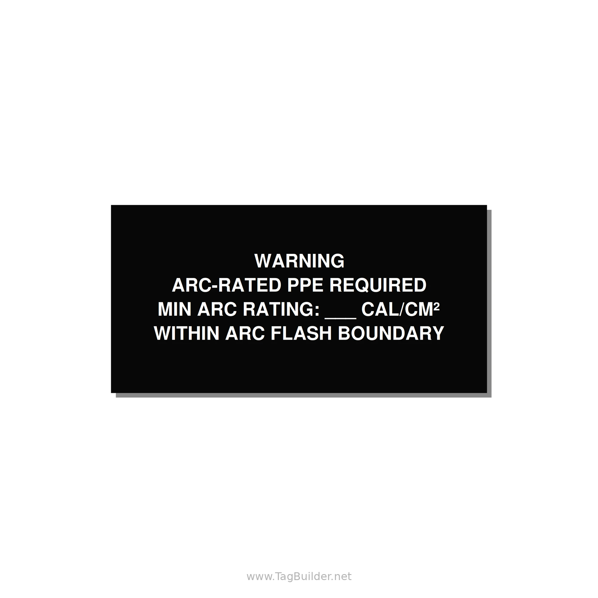 Arc-Rated PPE Requi — 4x2" White on Black, Adhesive