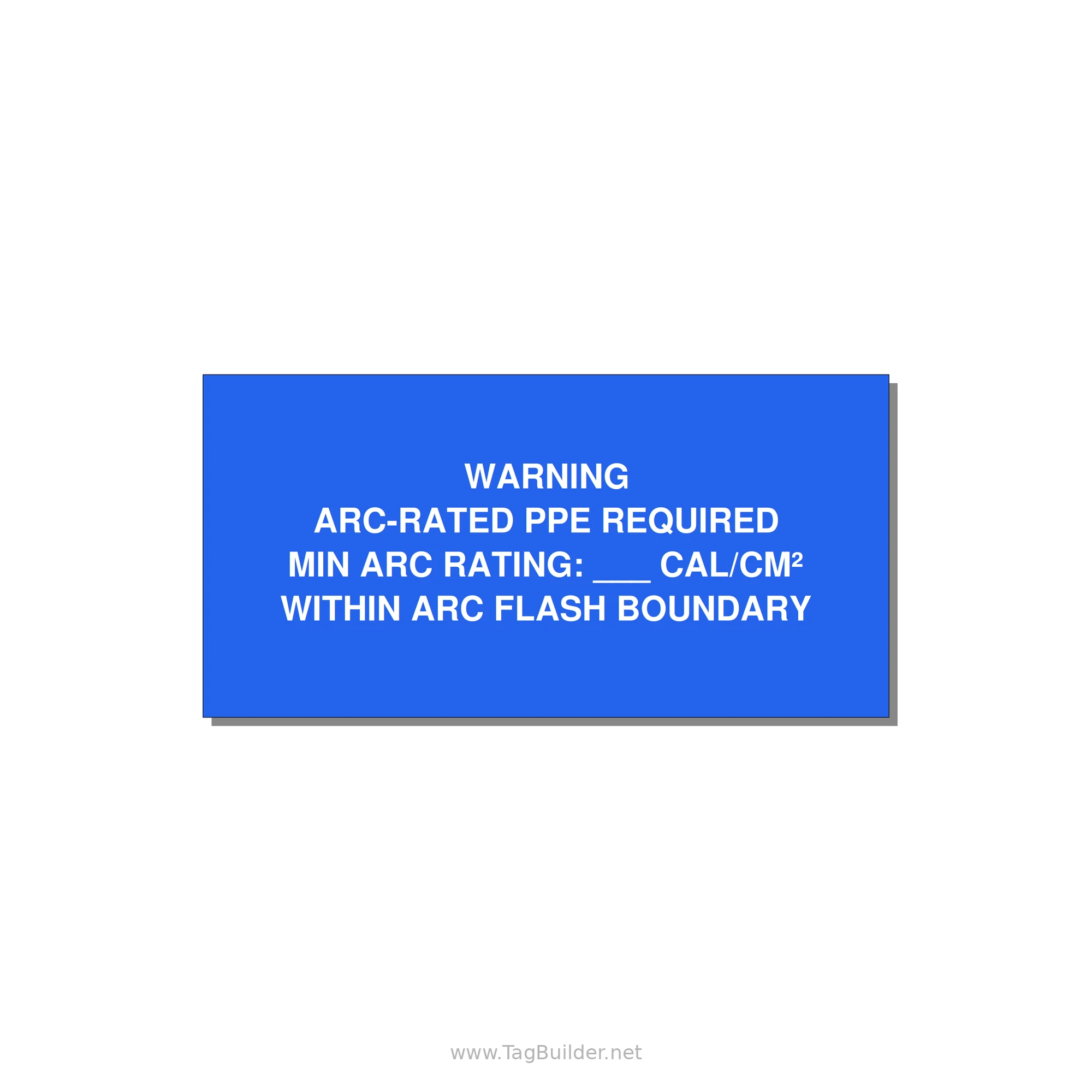 Arc-Rated PPE Requi — 4x2" White on Blue, Adhesive