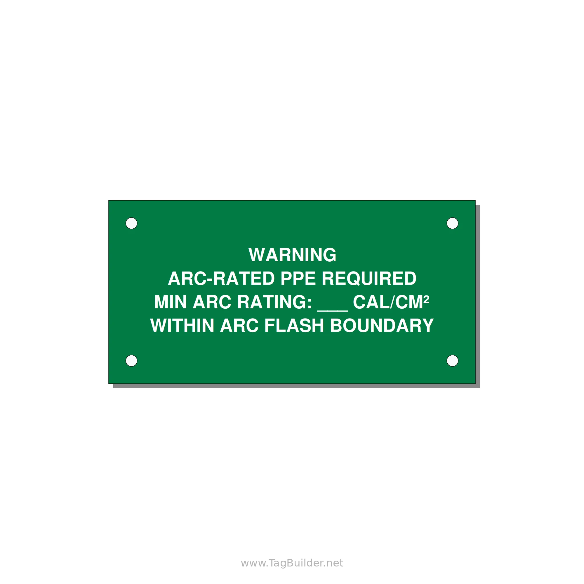 Arc-Rated PPE Requi — 4x2" White on Green, Holes